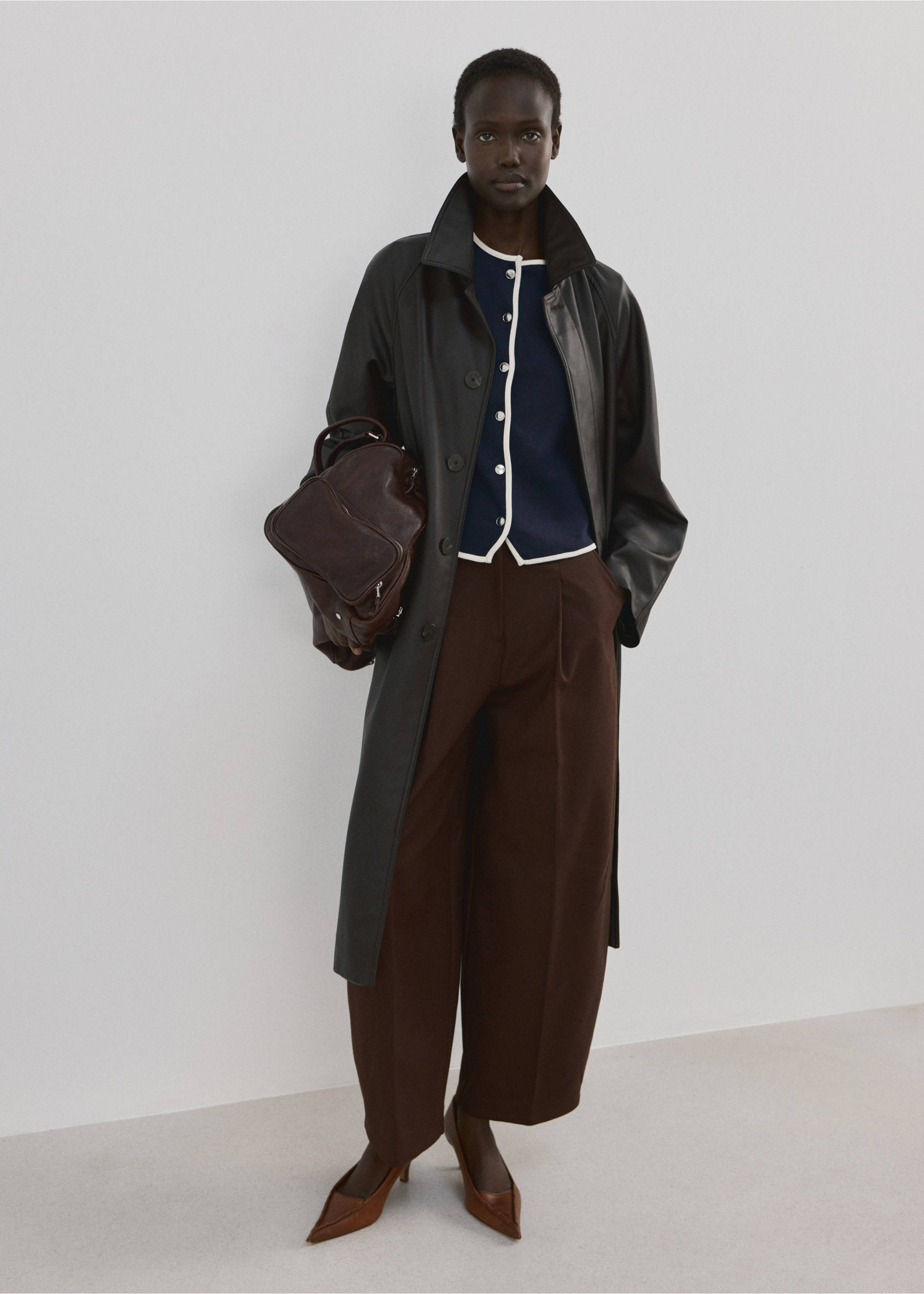 Pamučni majica s gumbima - Opći prikaz, Tamnoplava. Ref: 27014093-00.