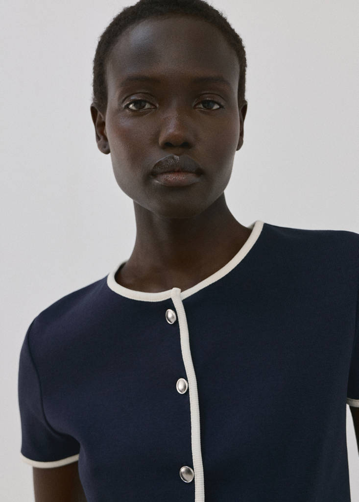 Buttoned cotton T-shirt