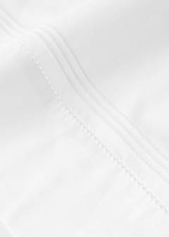 Top sheet crib cotton percale hemstitch detail — White 1