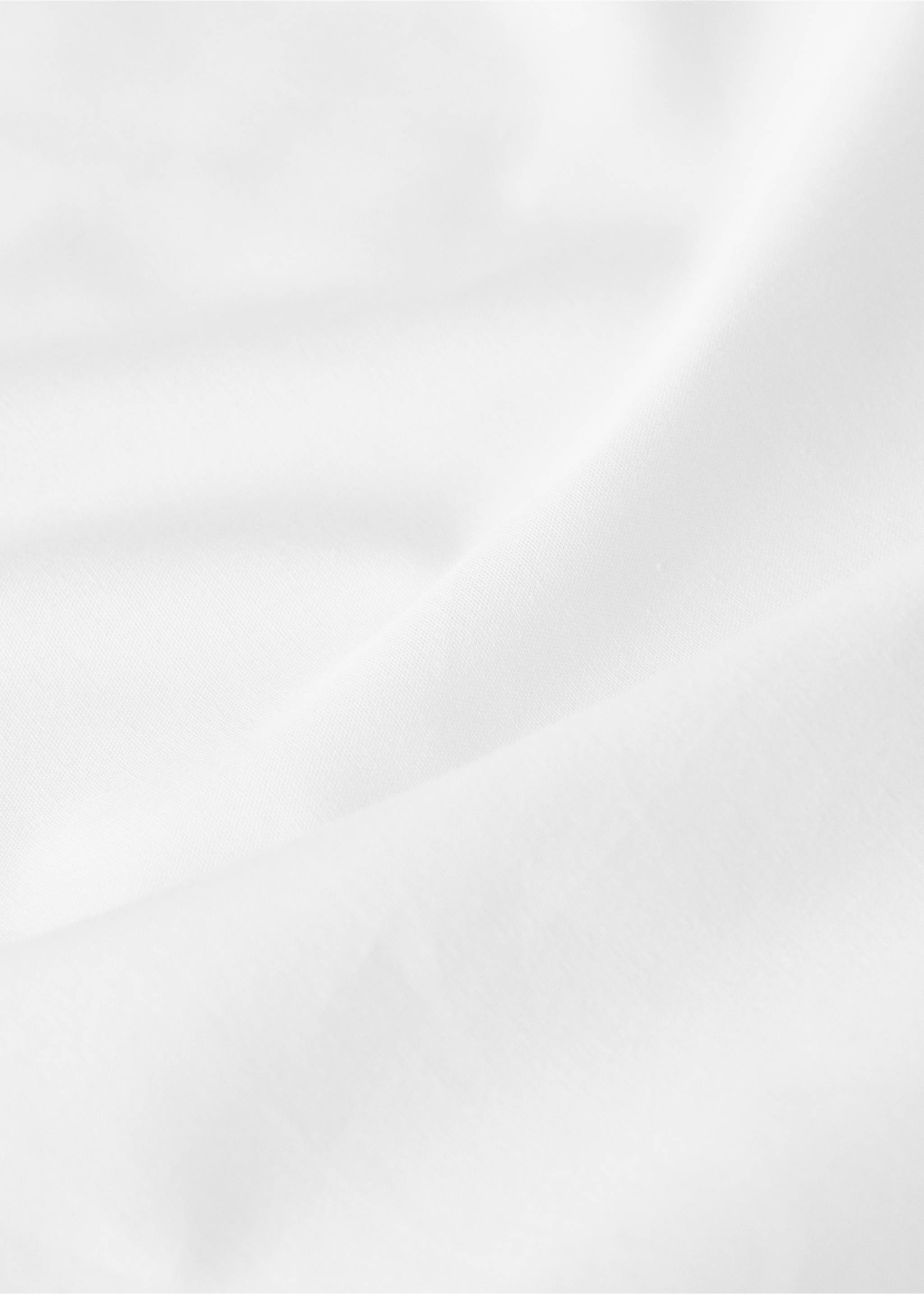 Cotton percale crib flat sheet with hemstitch detail - Details of the article 2, White. Ref: 27014094-00.
