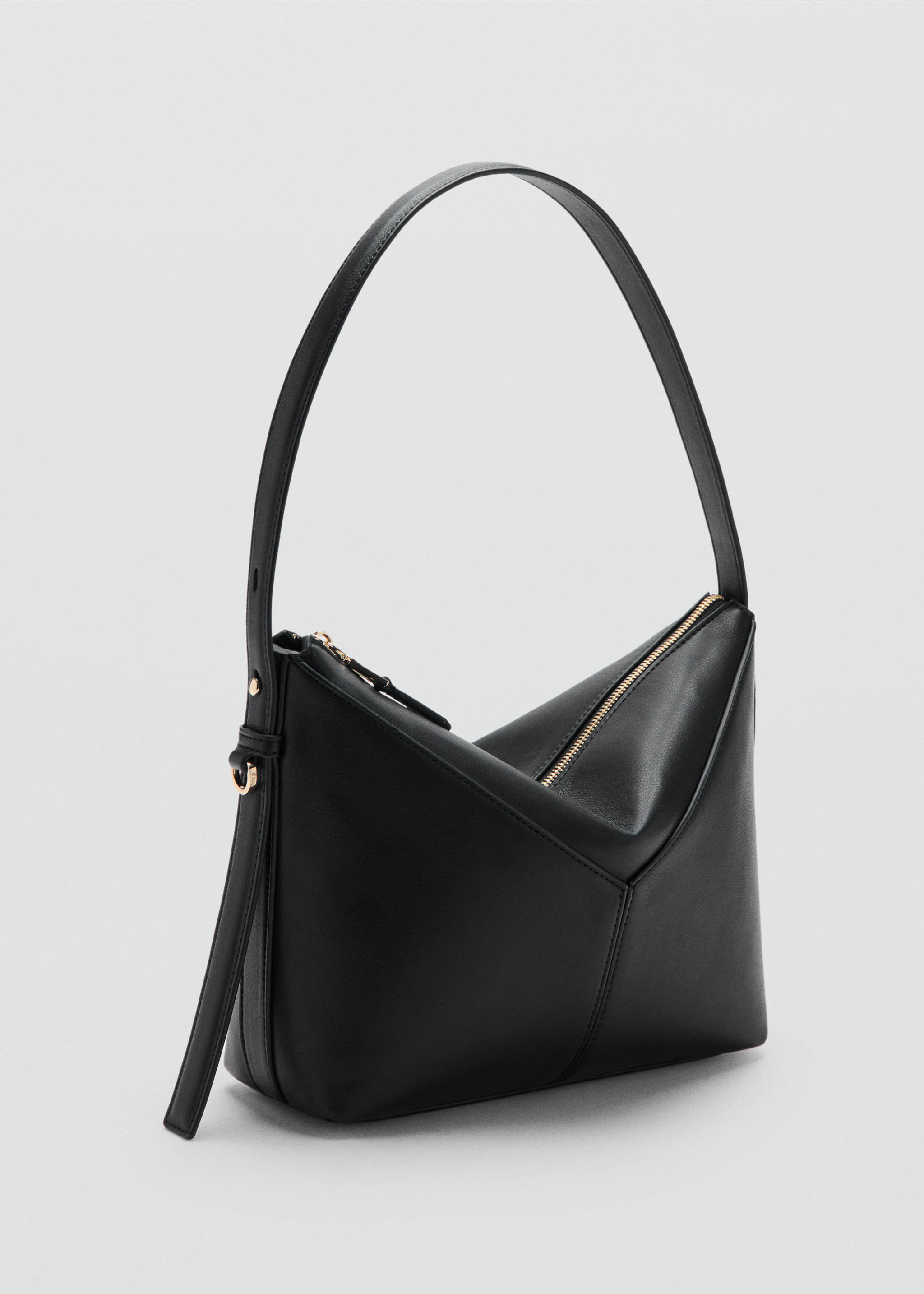 Geantă de umăr cu mâner ajustabil - Plan mediu, Negru. Ref: 27014096-00.