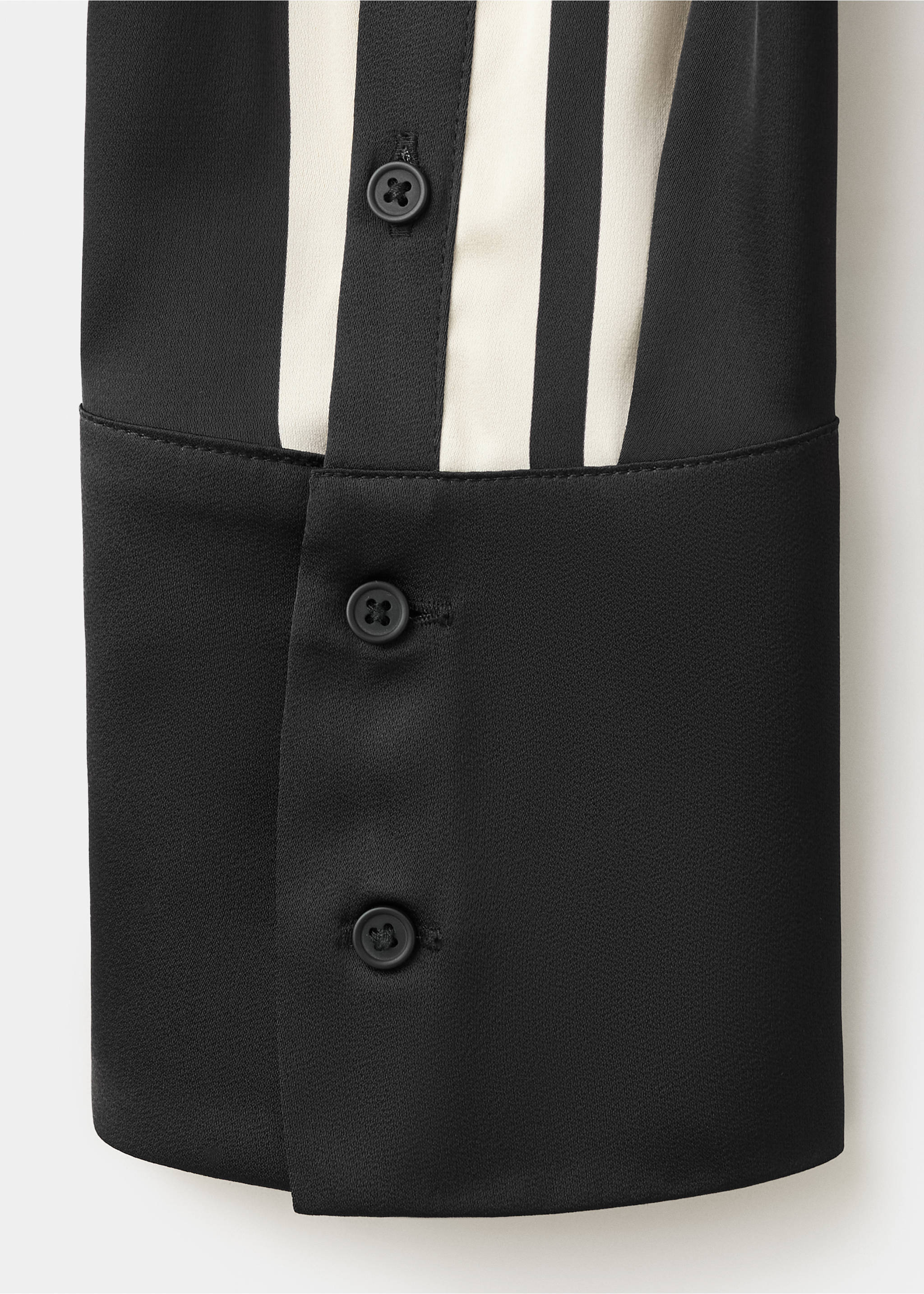 Satin print blouse - Details of the article 8, Black. Ref: 27014098-00.