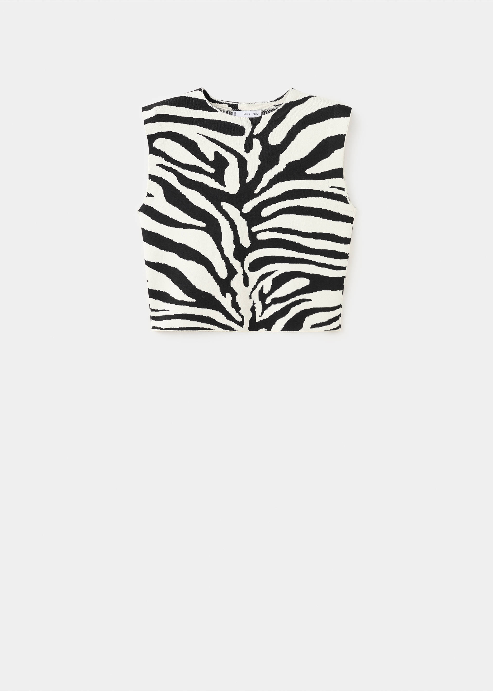 Zebra print knit top - Article without model, Black. Ref: 27014099-00.