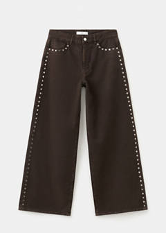 Wide leg studded jeans — Chocolate 7
