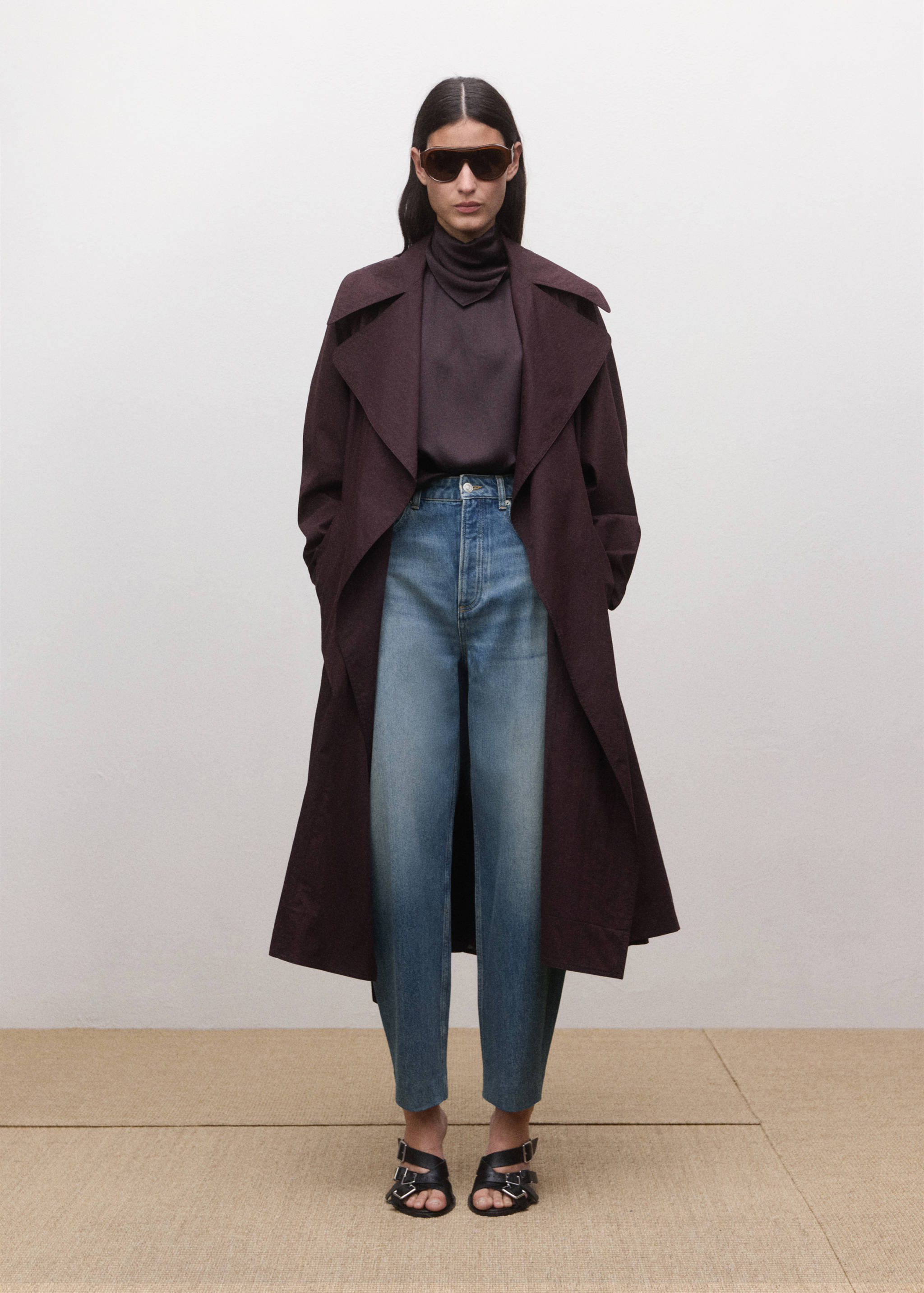 بنطلون جينز بالون عالي الخصر - رؤية عامة