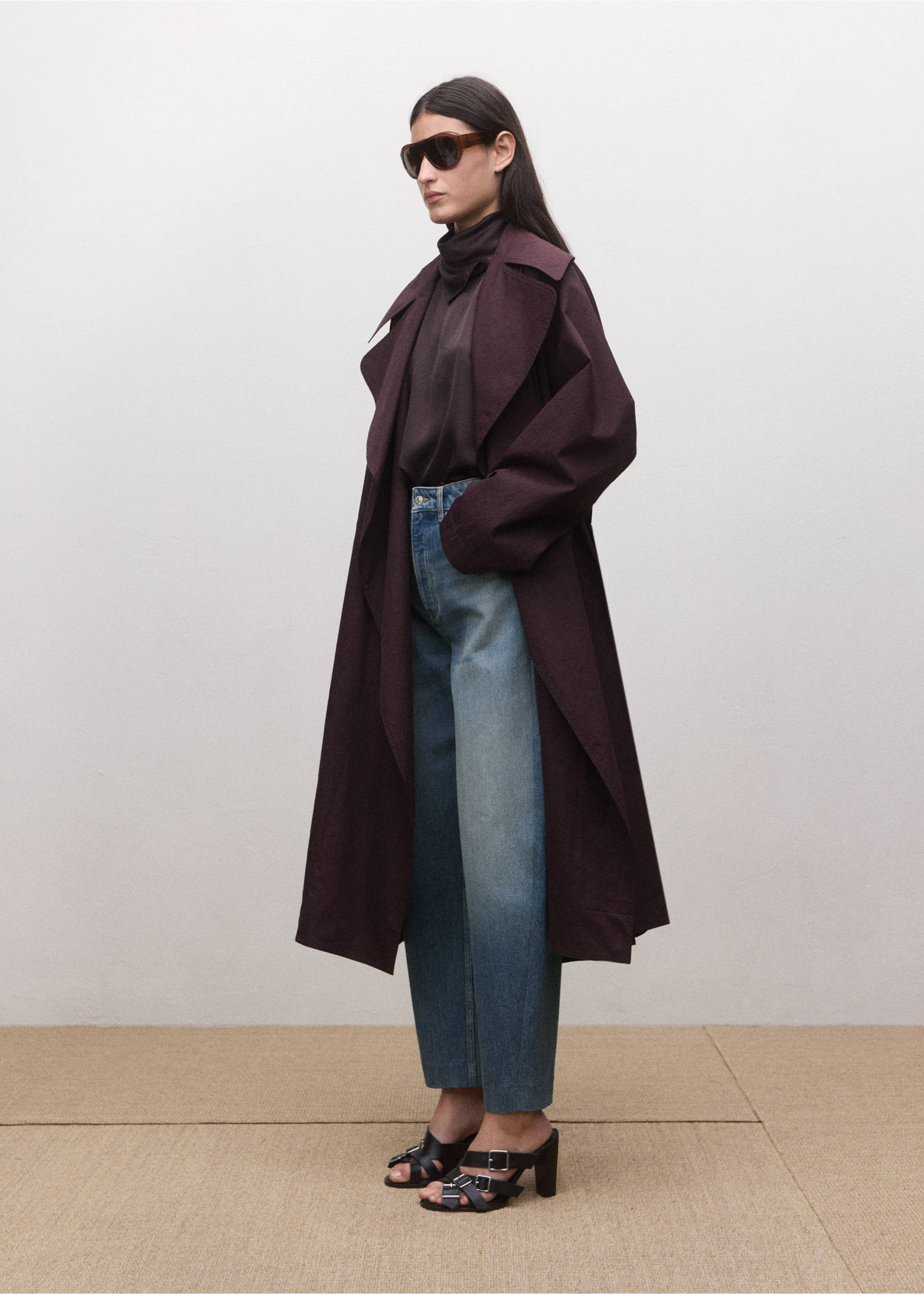 بنطلون جينز بالون عالي الخصر - تفاصيل المنتج 2, أزرق متوسط. Ref: 27014102-00.