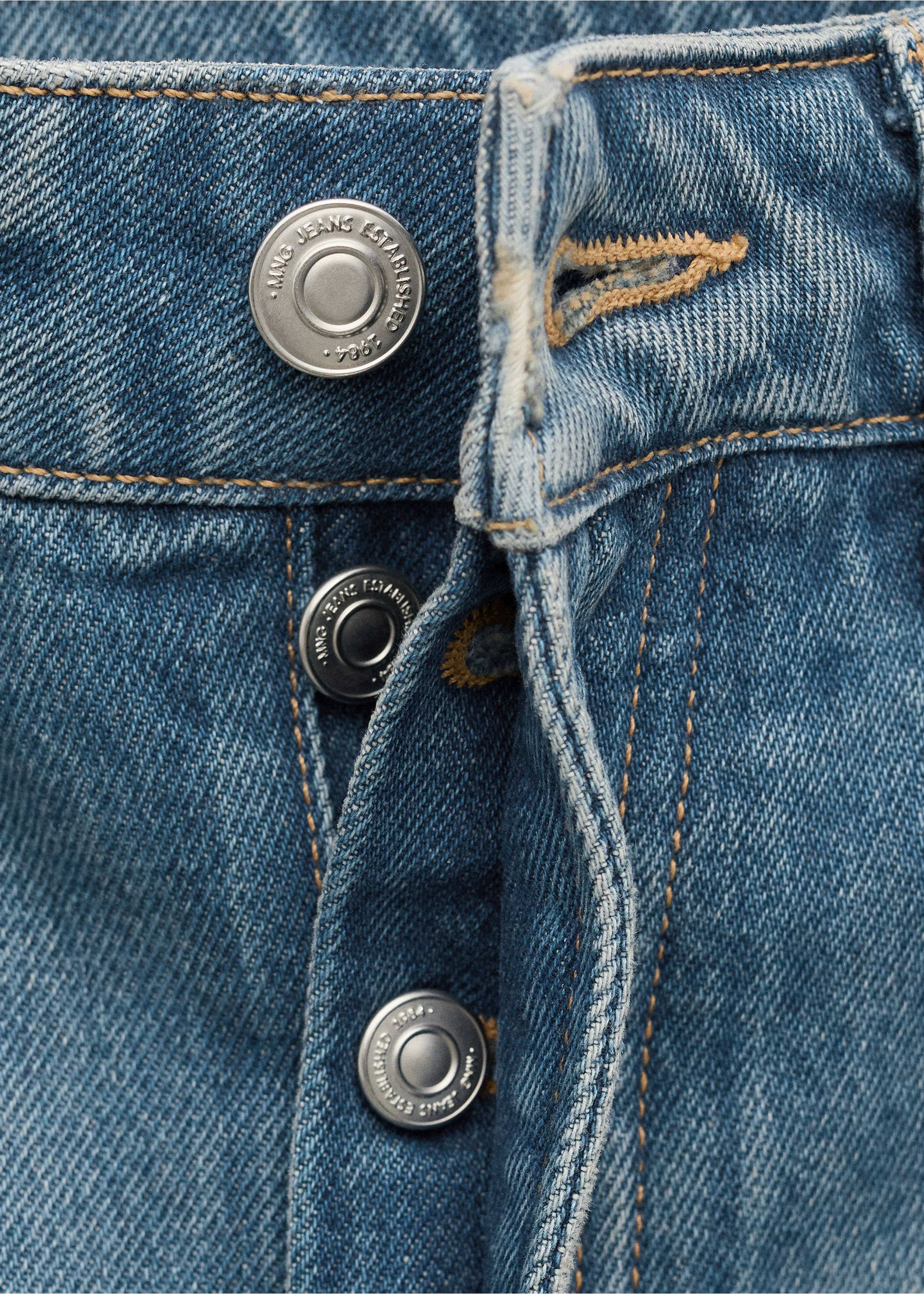 بنطلون جينز بالون عالي الخصر - تفاصيل المنتج 8, أزرق متوسط. Ref: 27014102-00.