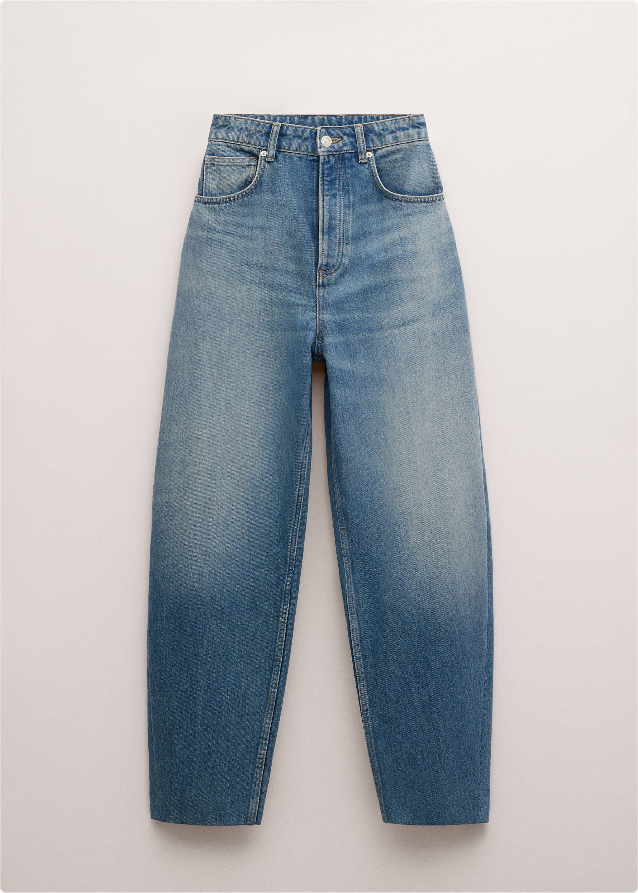 High-rise balloon jeans - Article without model, Medium Blue. Ref: 27014102-00.