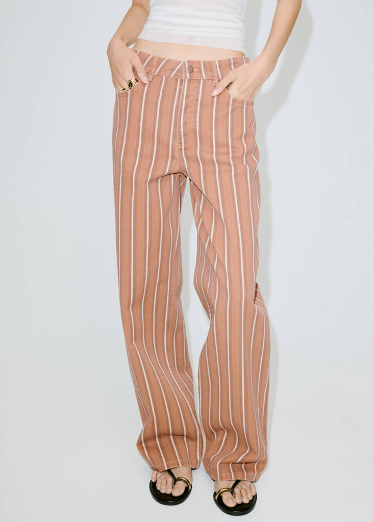 Straight striped jeans
