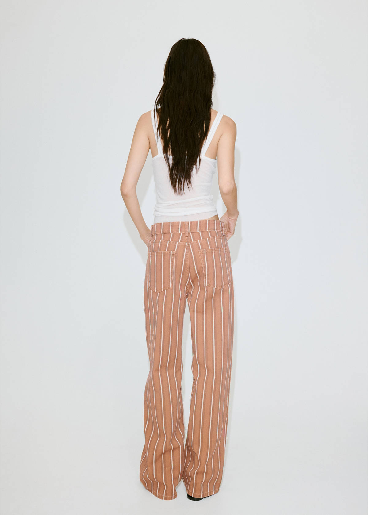 Straight striped jeans — Medium Brown