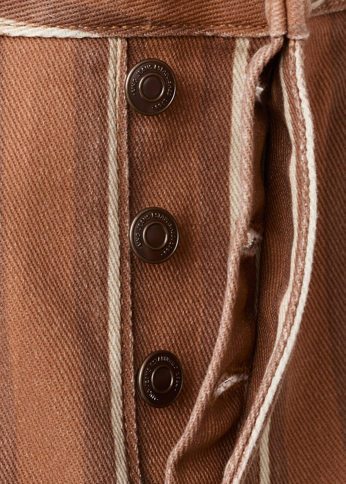 Straight striped jeans — Medium Brown
