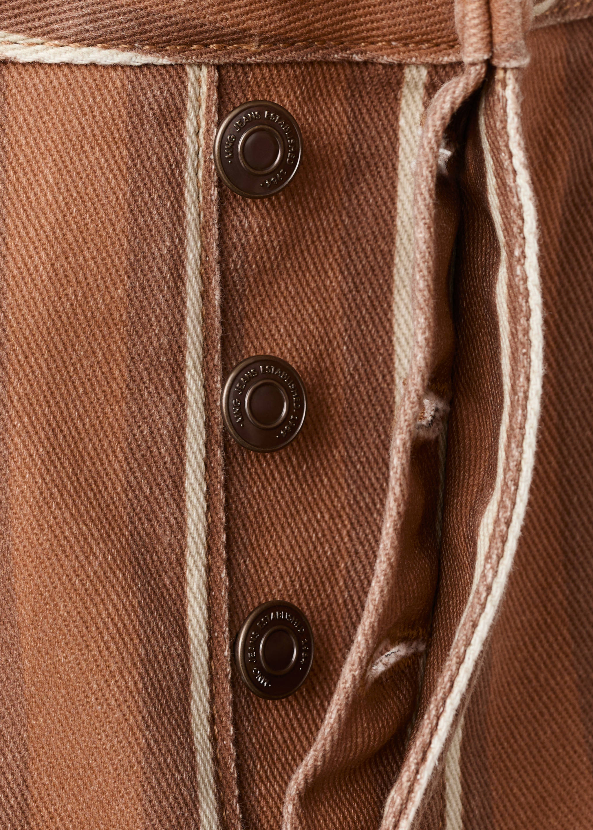 Straight striped jeans - Details of the article 0