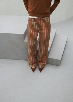 Straight striped jeans — Medium Brown 9