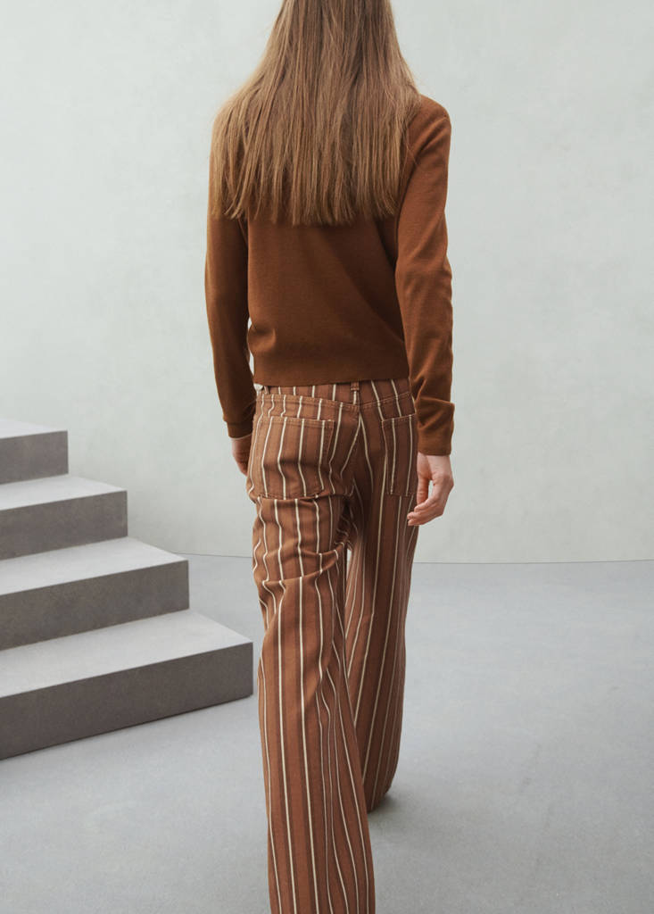 Straight striped jeans — Medium Brown