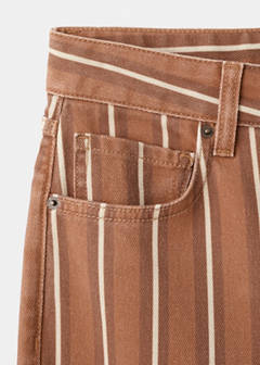 Straight striped jeans — Medium Brown 13