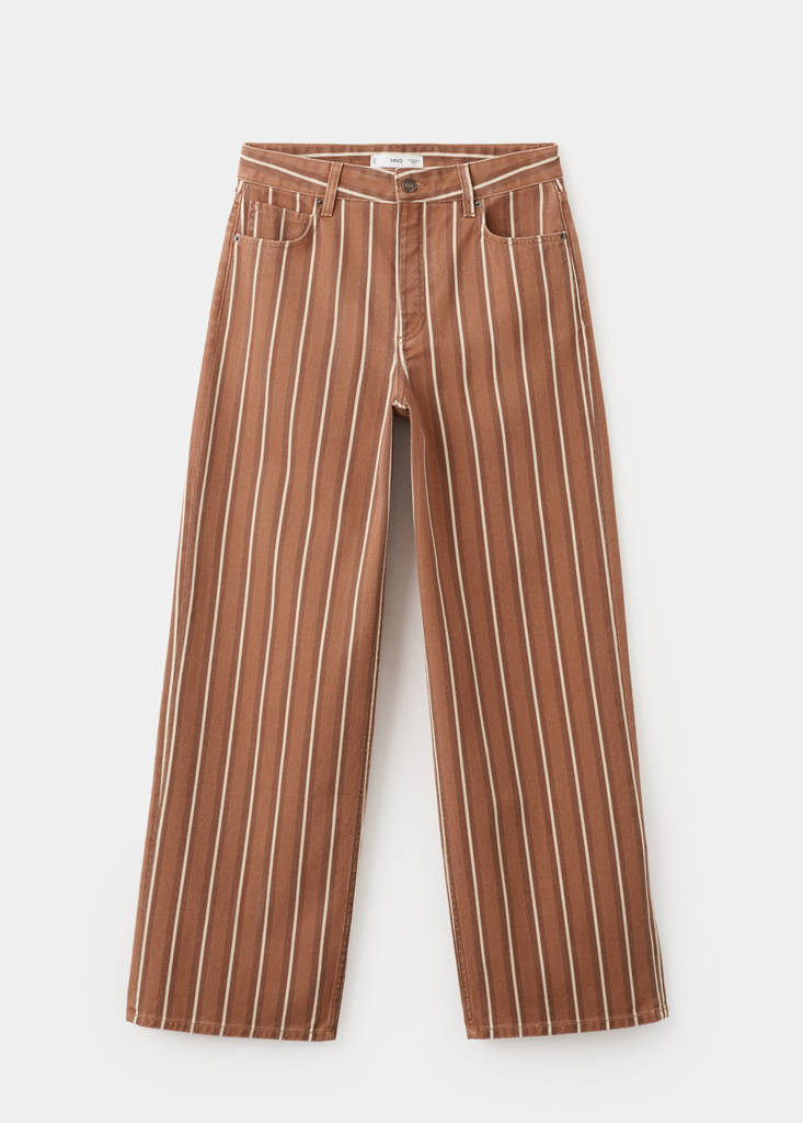 Straight striped jeans — Medium Brown