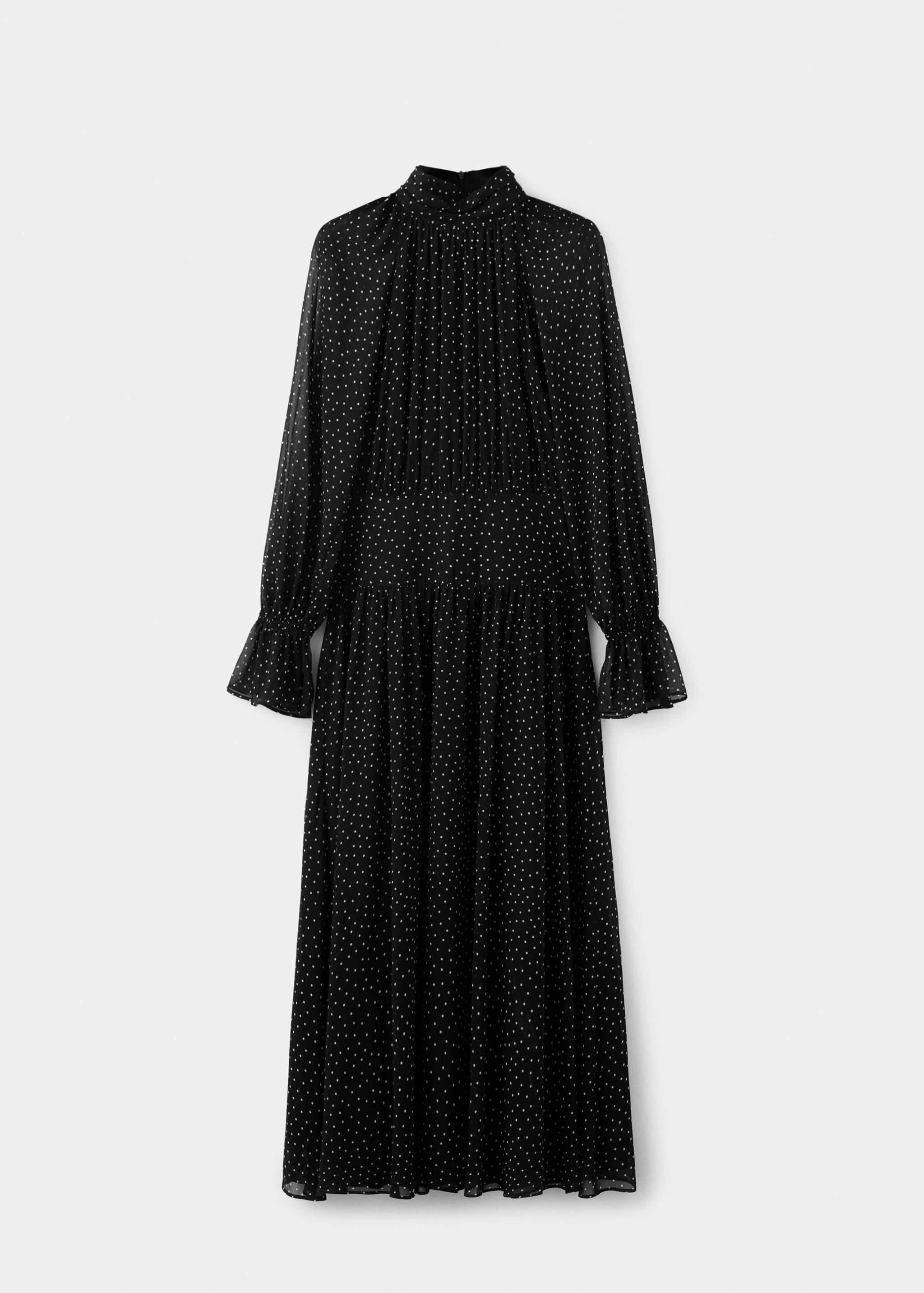 Платье в горошек с объемными рукавами - Изделие без модели