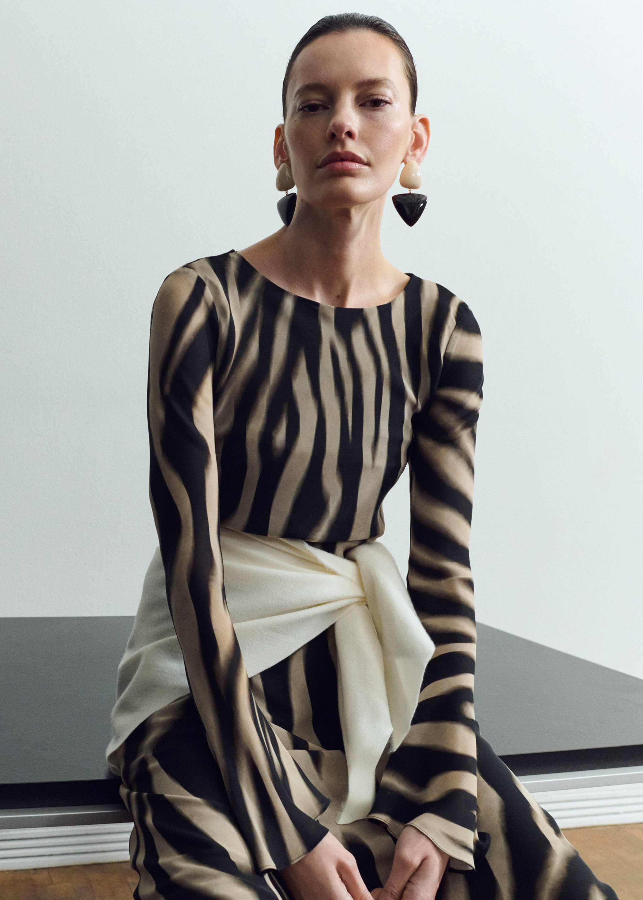 A-line animal-print dress - Details of the article 1