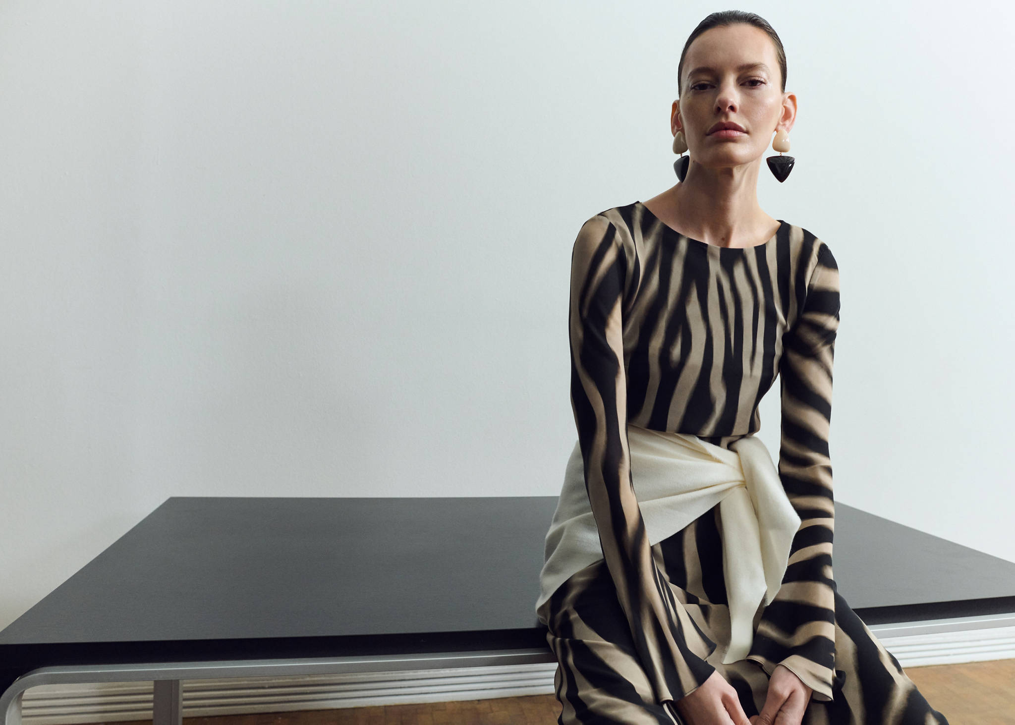 A-line animal-print dress - Panoramic plane