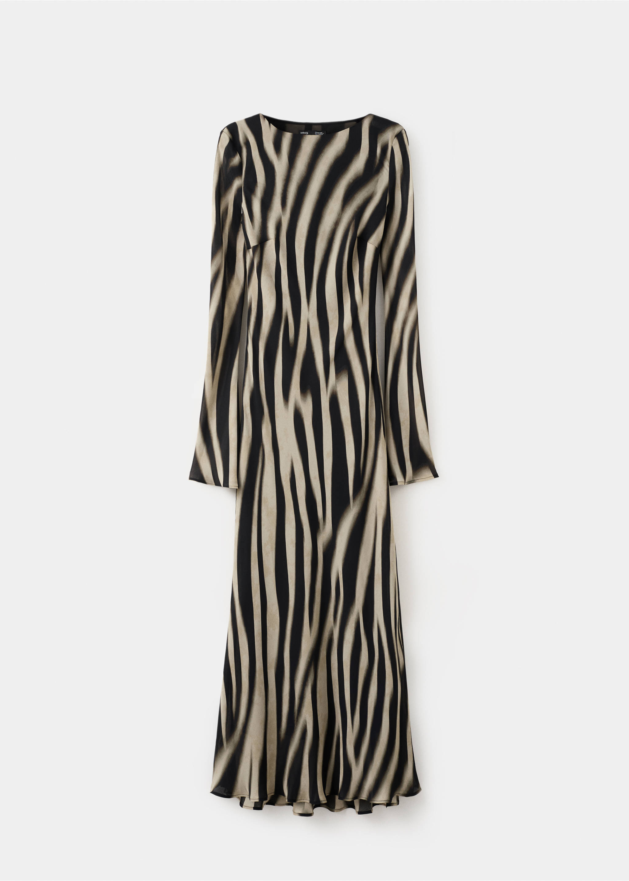 A-line animal-print dress - Article without model, Black. Ref: 27014105-00.