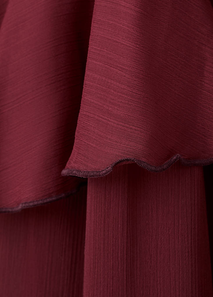 Long ruffled dress — Burgundy
