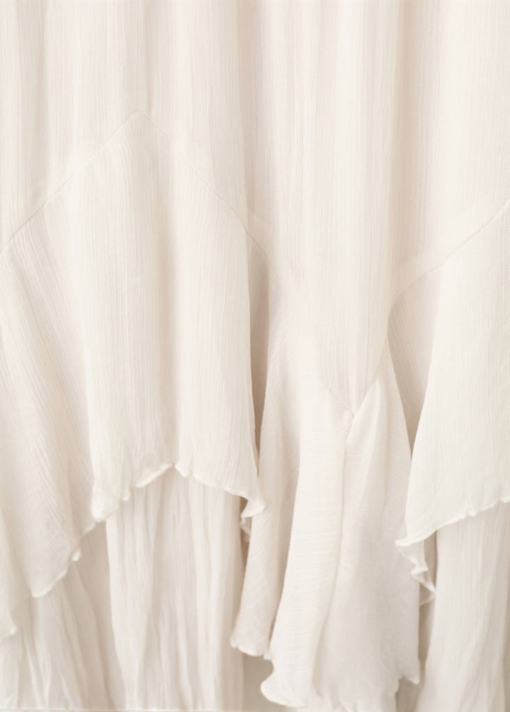Long ruffled dress — Ice Grey