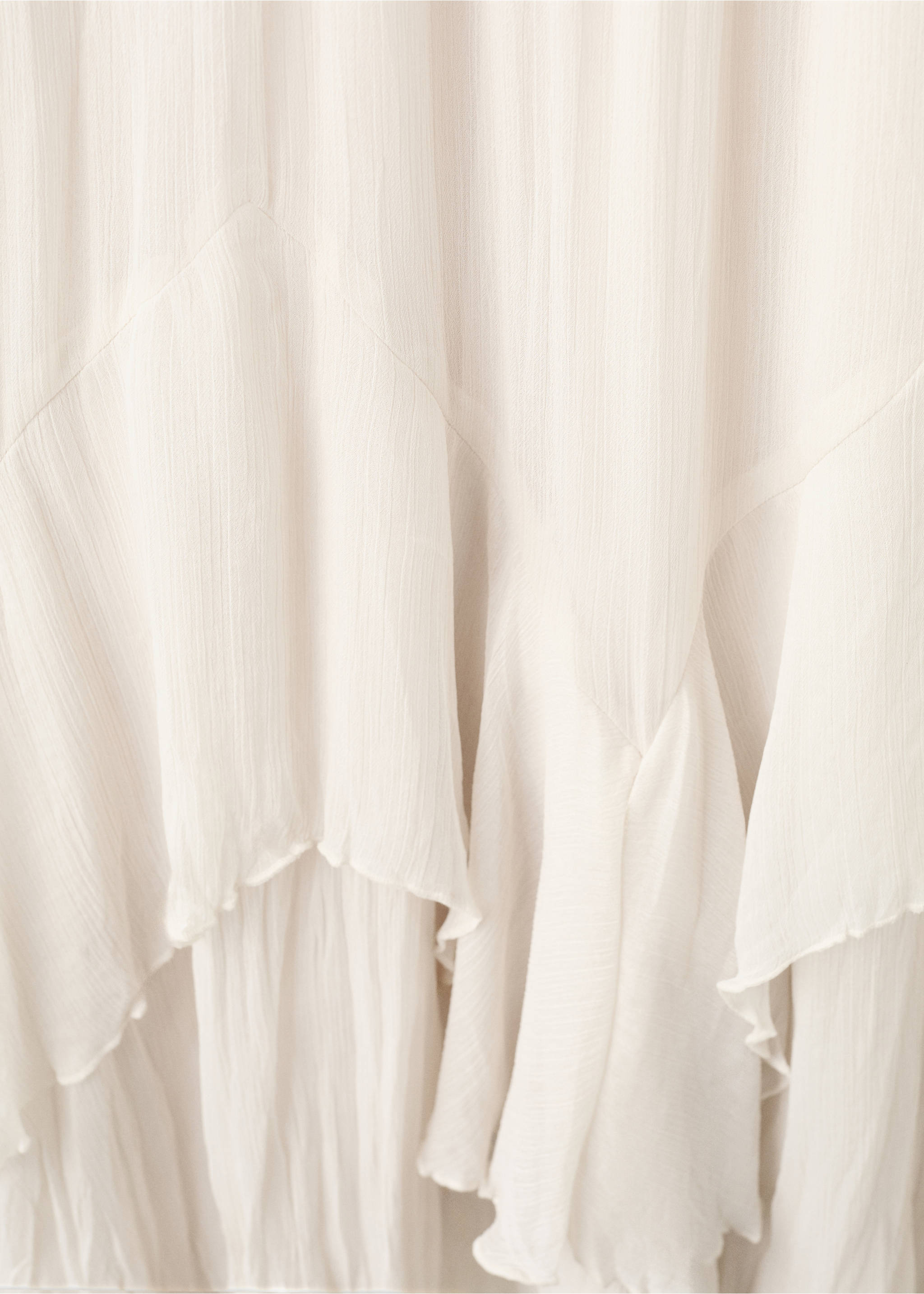 Long ruffled dress - Details of the article 0, Ice Grey. Ref: 27014107-00.