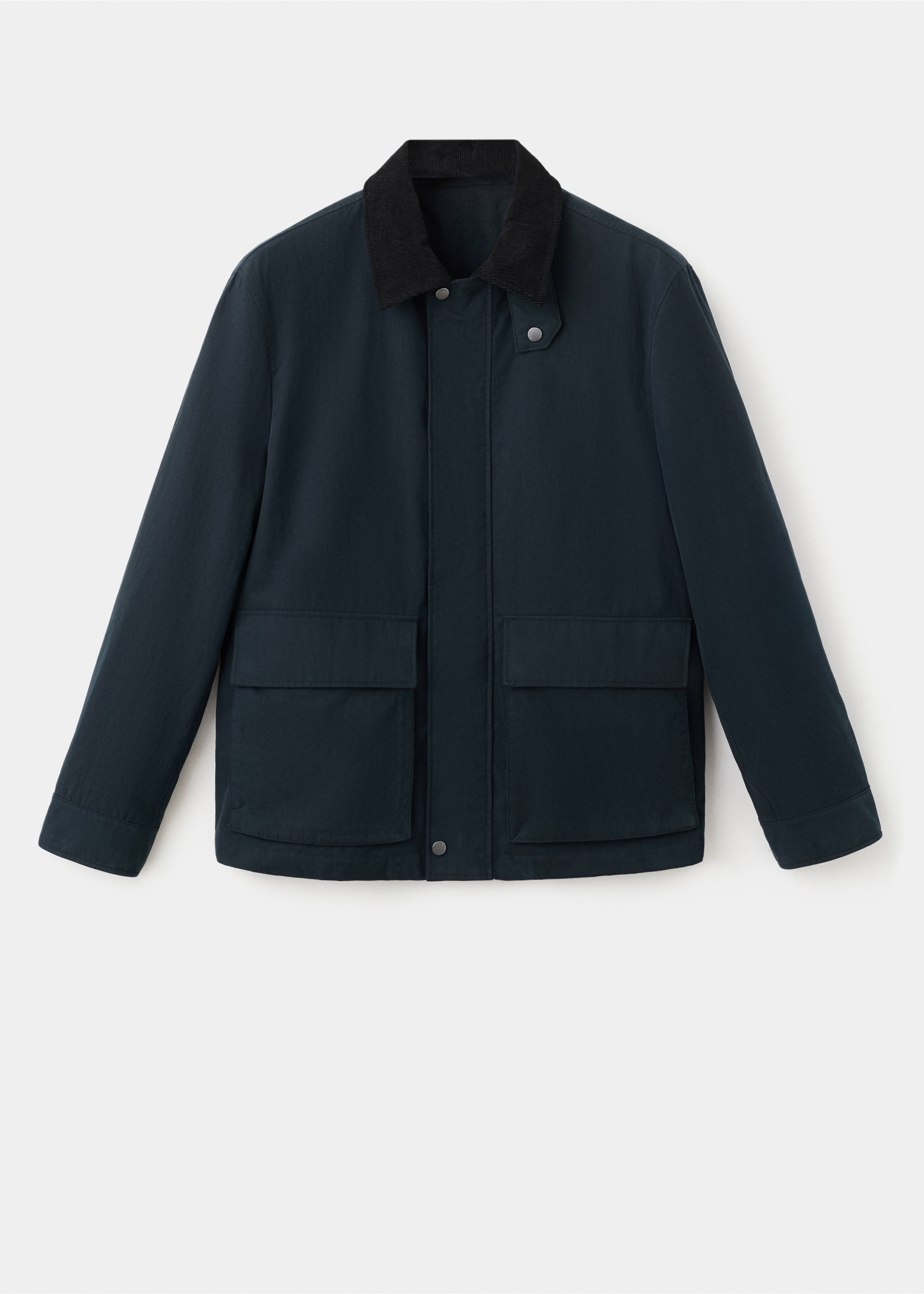 Jaqueta repel·lent a l'aigua coll pana - Article sense model, Blau marí. Ref: 27014411-00.