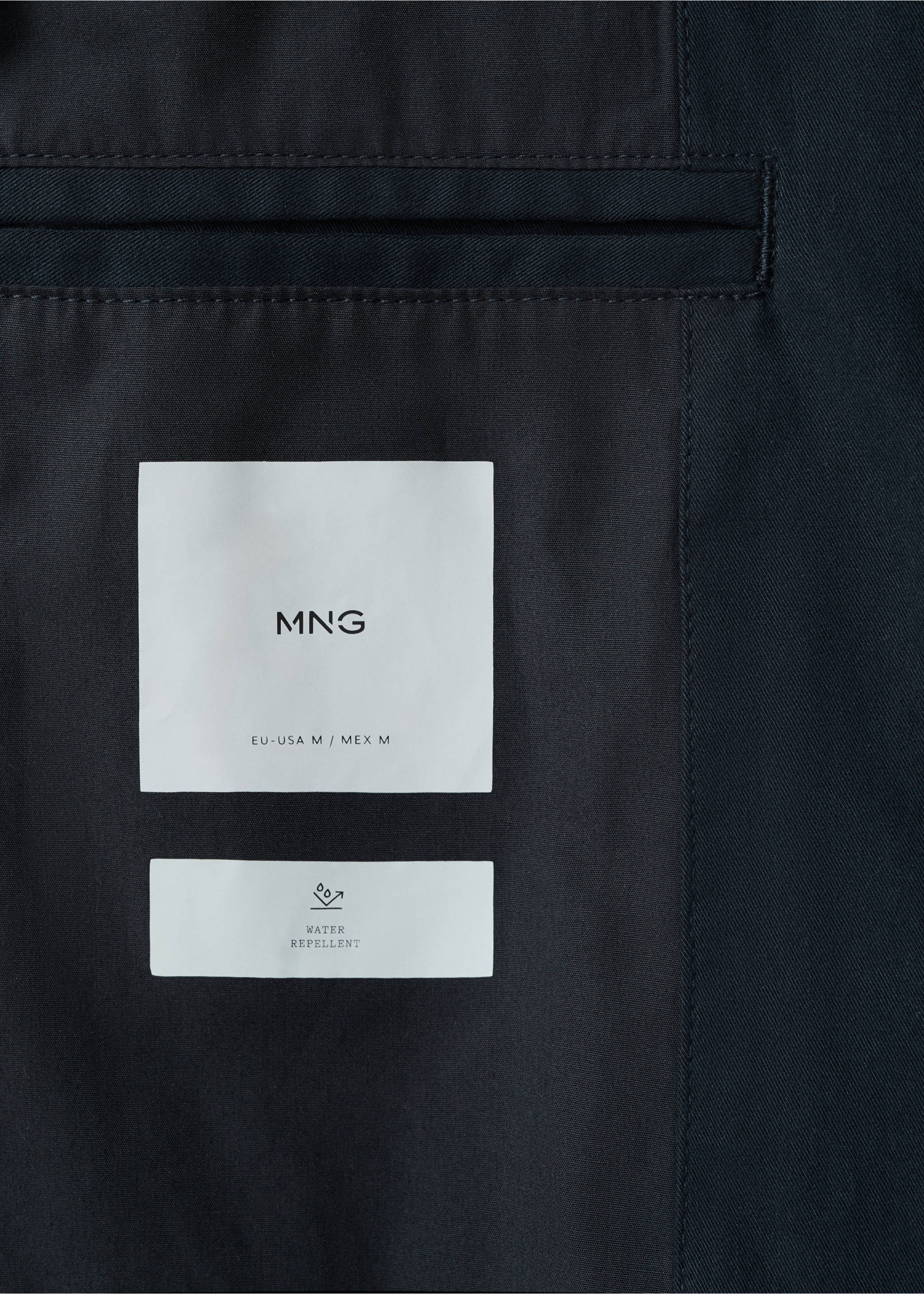 Jaqueta repel·lent a l'aigua coll pana - Detall de l'article 0, Blau marí. Ref: 27014411-00.