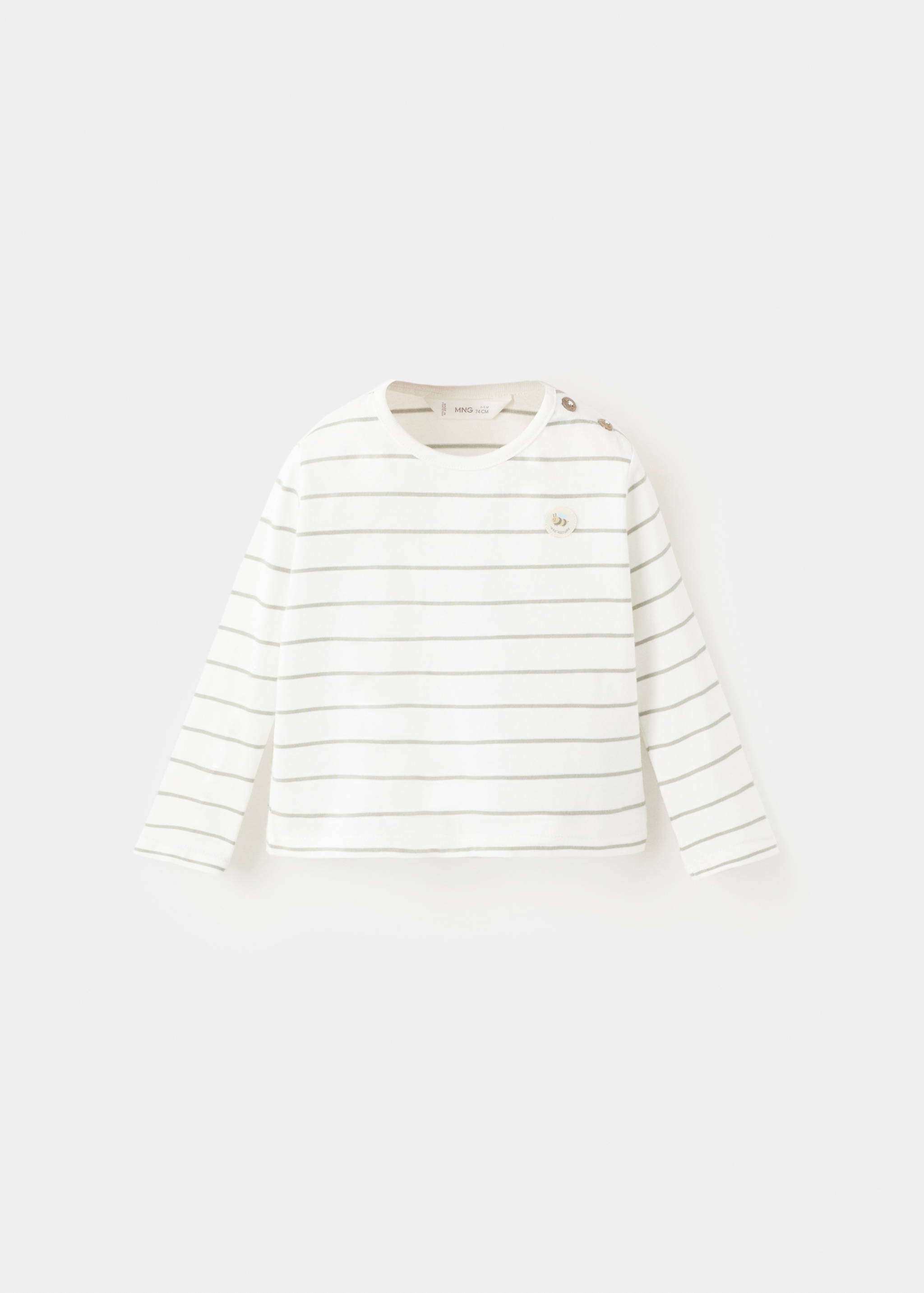 Striped T-shirt with patch detail - Article without model