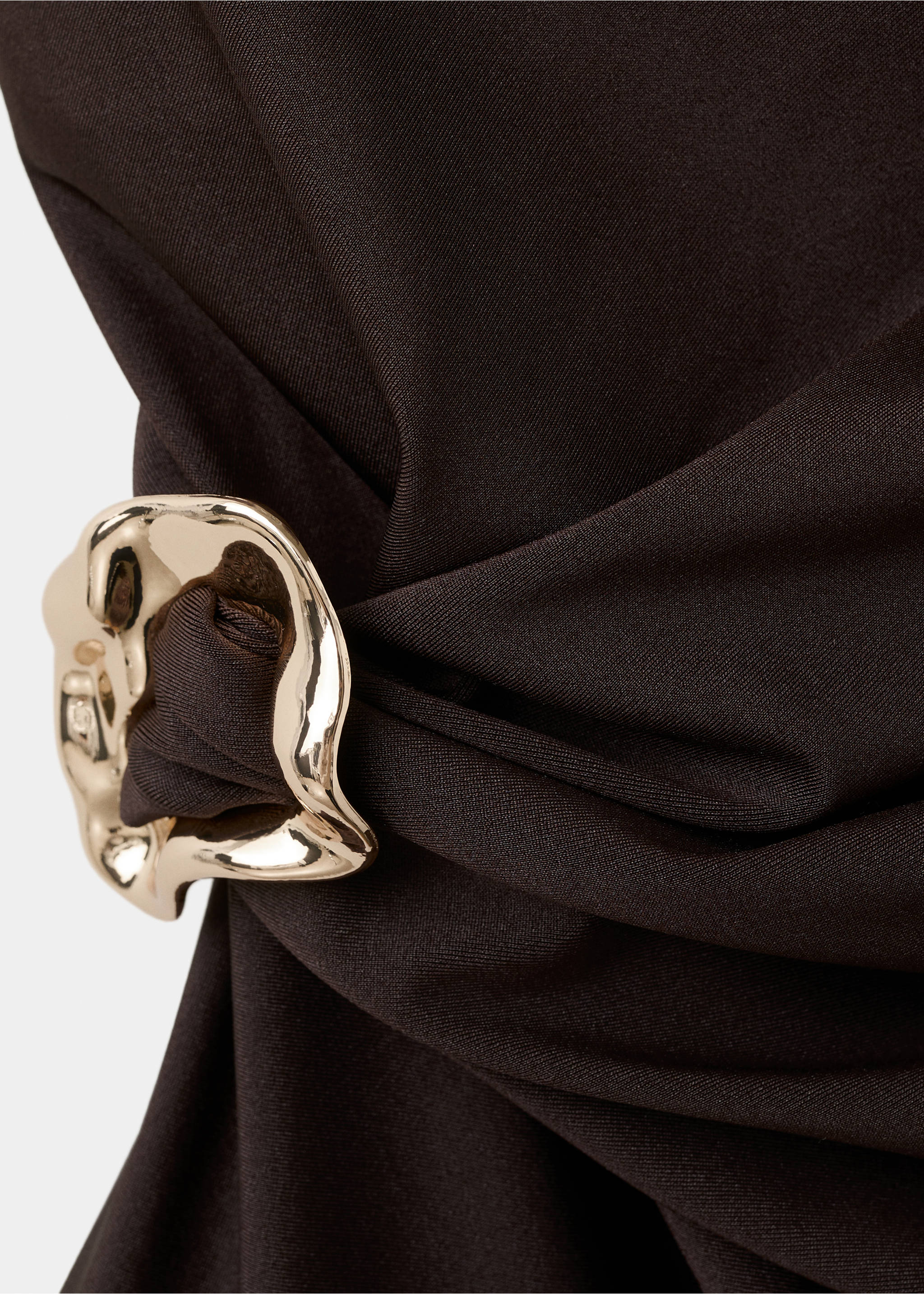 Maillot de bain asymétrique détail métallique - Détail de l'article 8, Marron. Ref: 27014414-00.