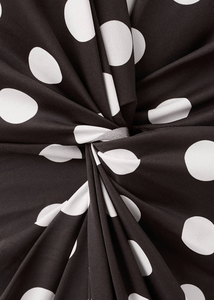 Halter polka dot swimsuit — Brown
