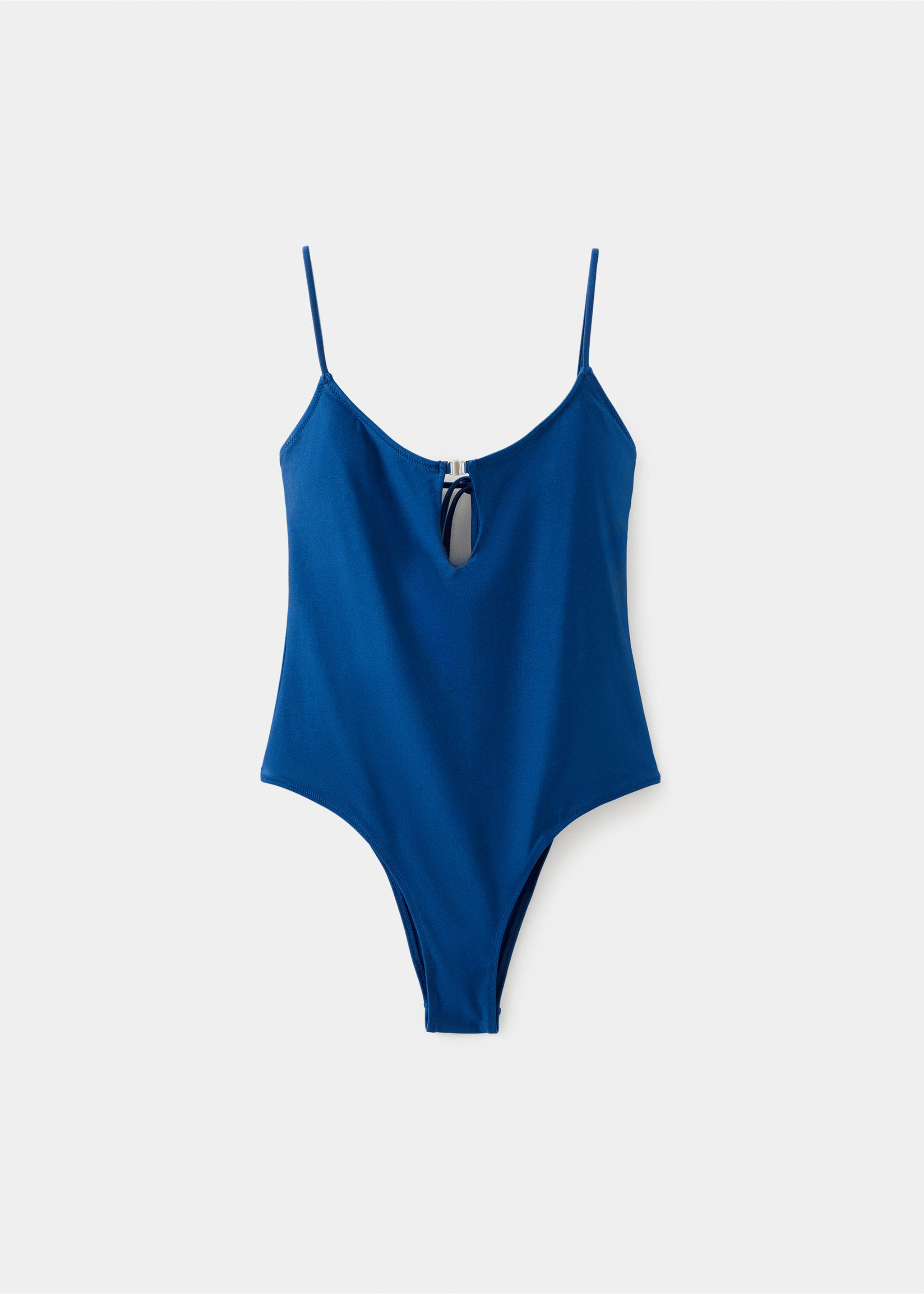 Swimsuit with slit neckline - Article without model, Navy. Ref: 27014417-00.