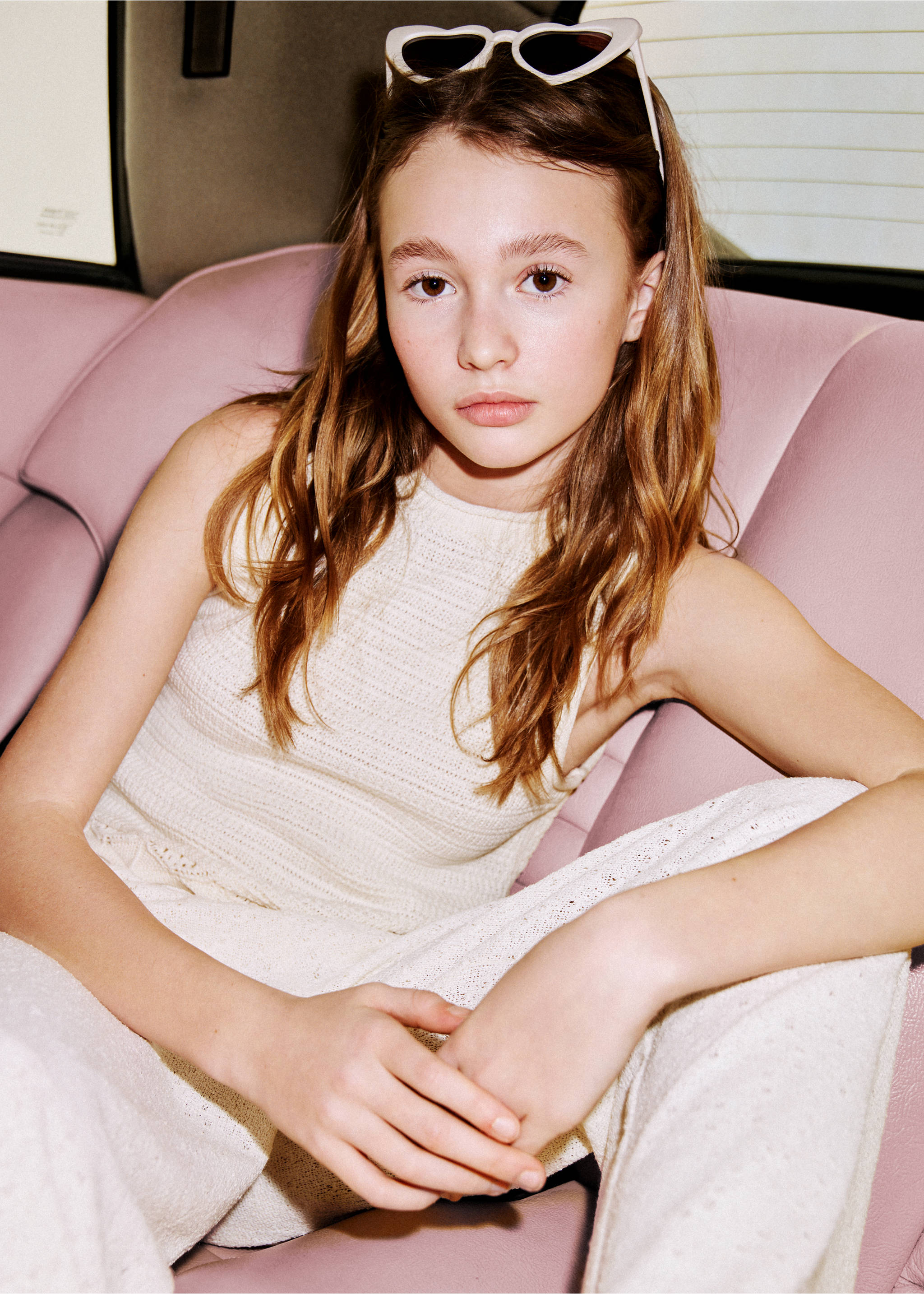 Солнцезащитные очки в форме сердца - Деталь изделия 5, Экрю. Ref: 27014420-00.