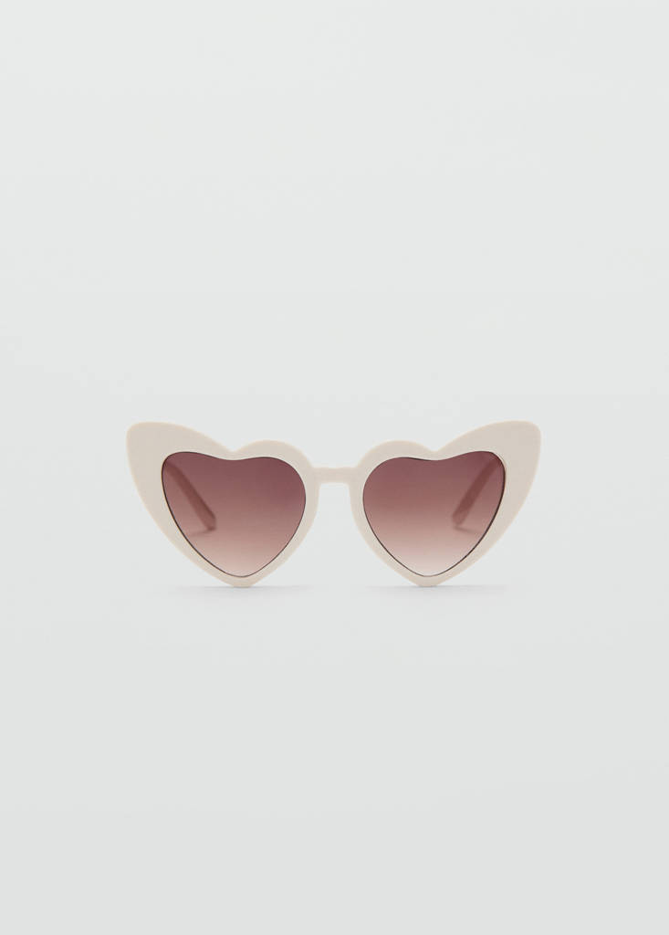 Heart-shape sunglasses — Ecru