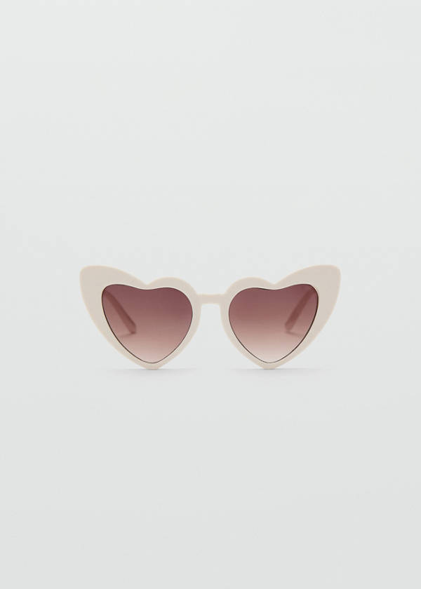 Heart-shape sunglasses — Ecru