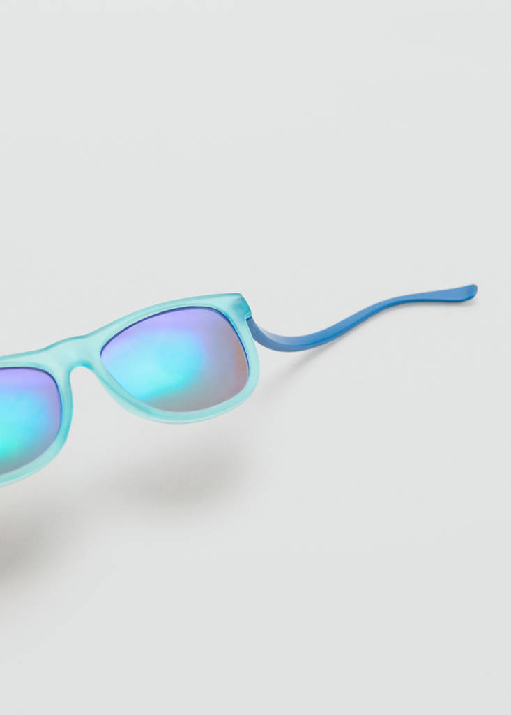 Rectangular polarised sunglasses — Turquoise