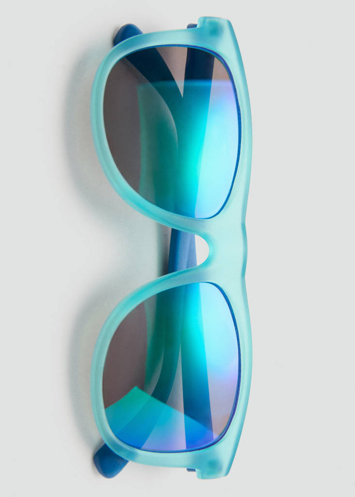 Rectangular polarised sunglasses — Turquoise