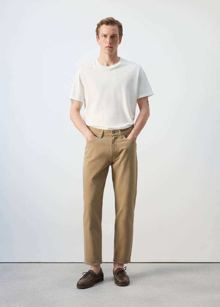 Sammy cropped carrot-fit jeans — Beige