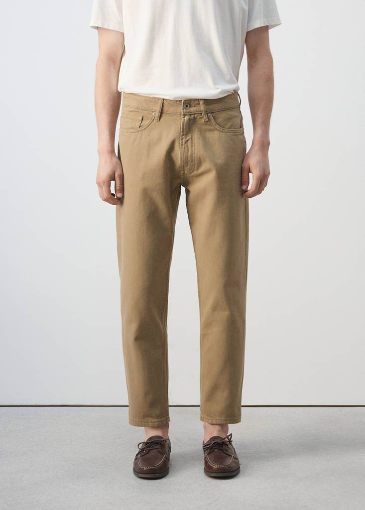 Sammy cropped carrot-fit jeans — Beige