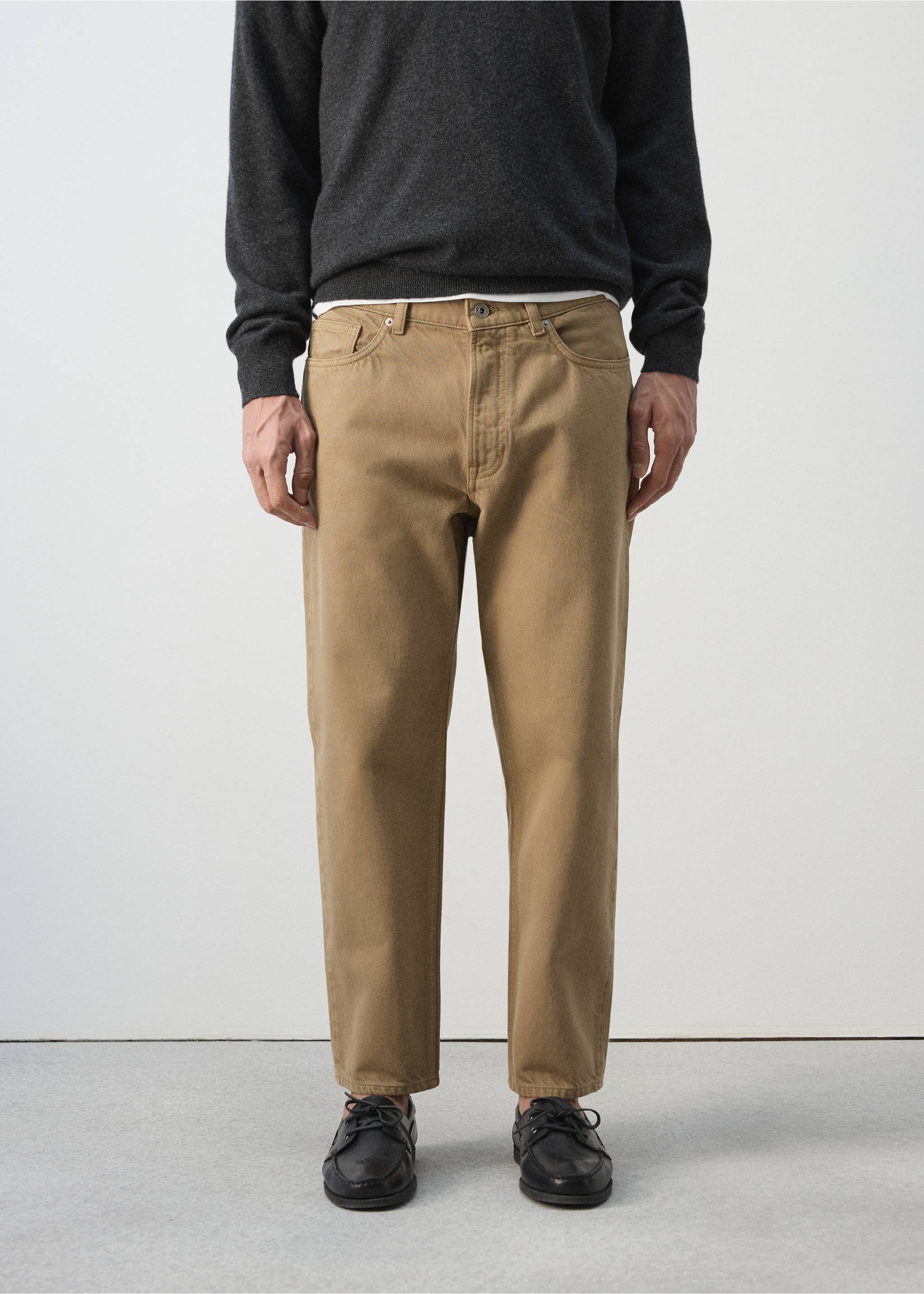 Укороченные джинсы Sammy кроя carrot - Средний план, Бежевый. Ref: 27014429-00.