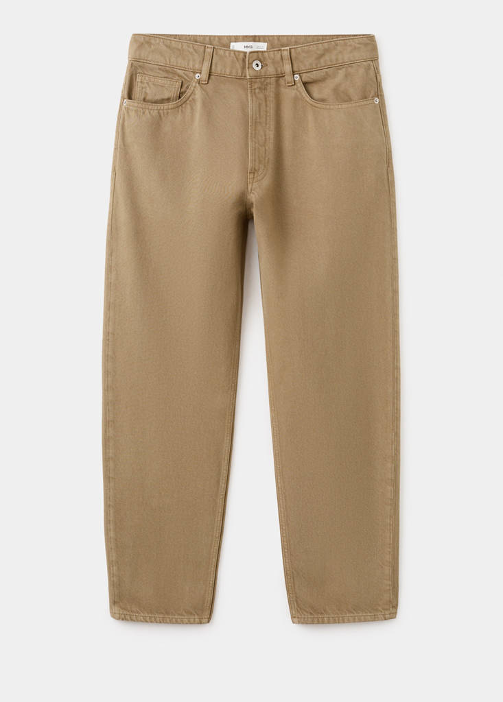 Sammy cropped carrot-fit jeans — Beige