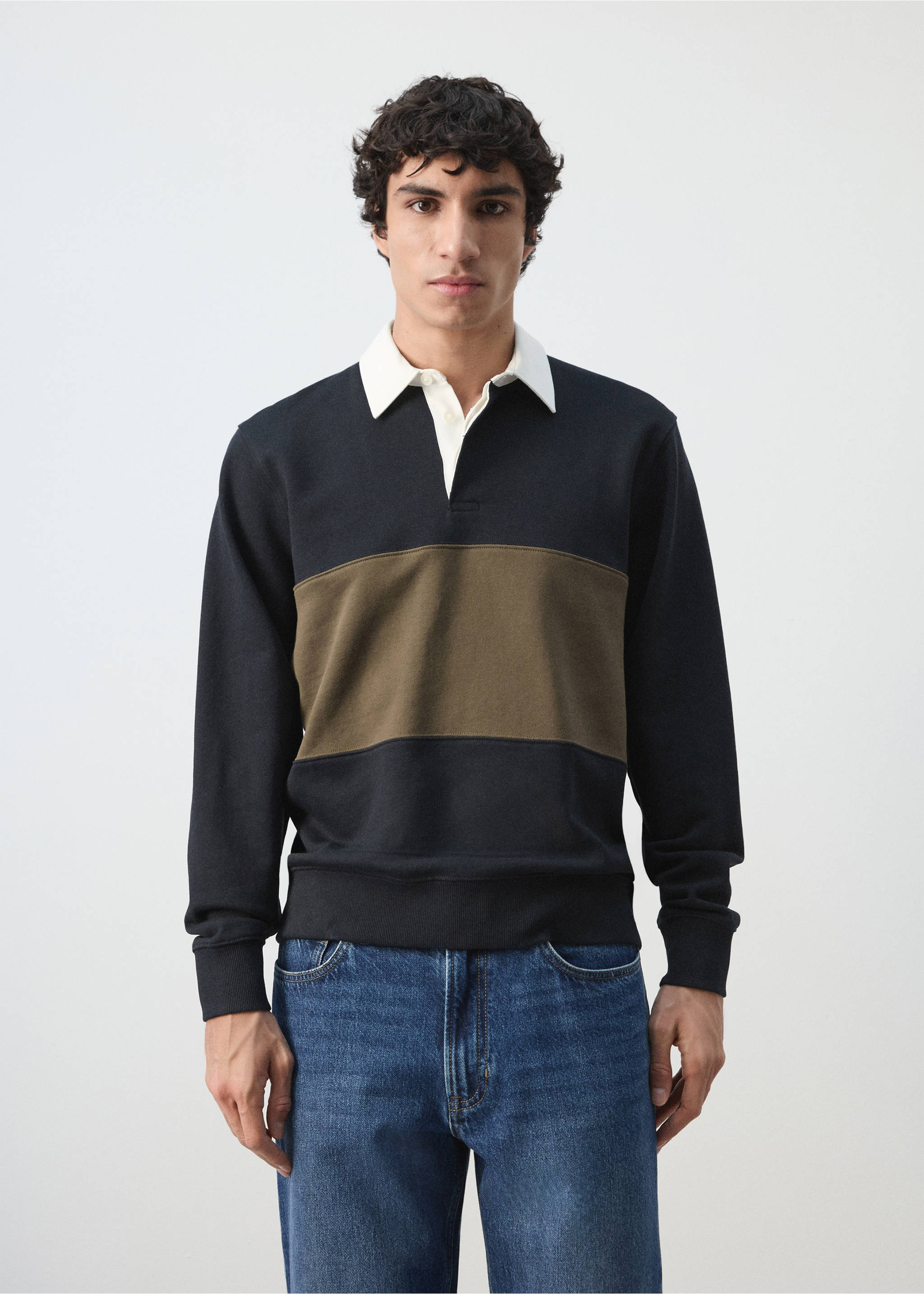 Sudadera polo 100% algodón - Plano medio, Azul marino. Ref: 27014432-00.