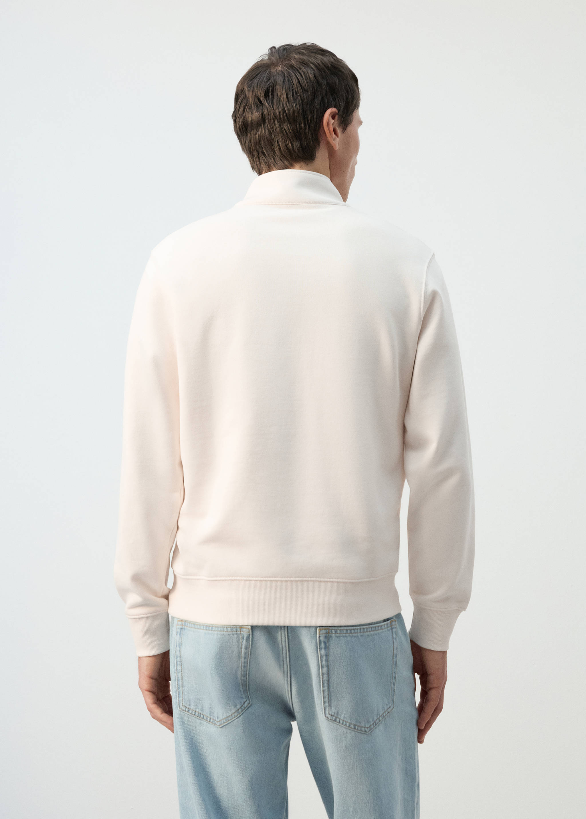 Sudadera cuello cremallera 100% algodón ligero - Reverso del artículo