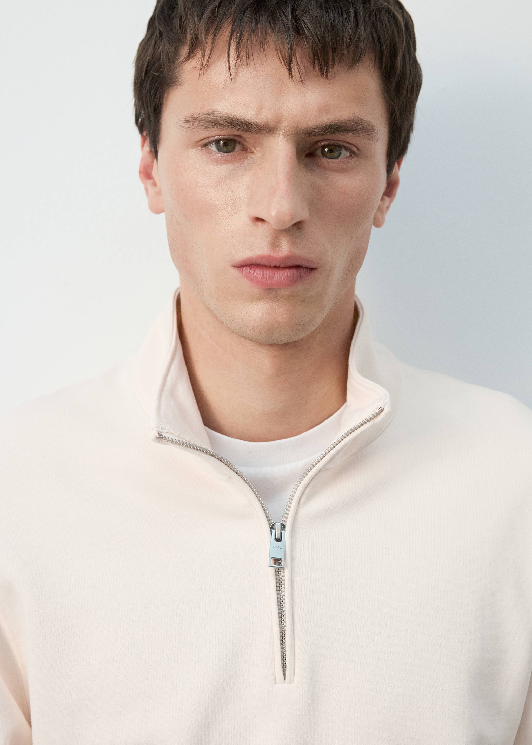 Sudadera cuello cremallera 100% algodón ligero - Detalle del artículo 1