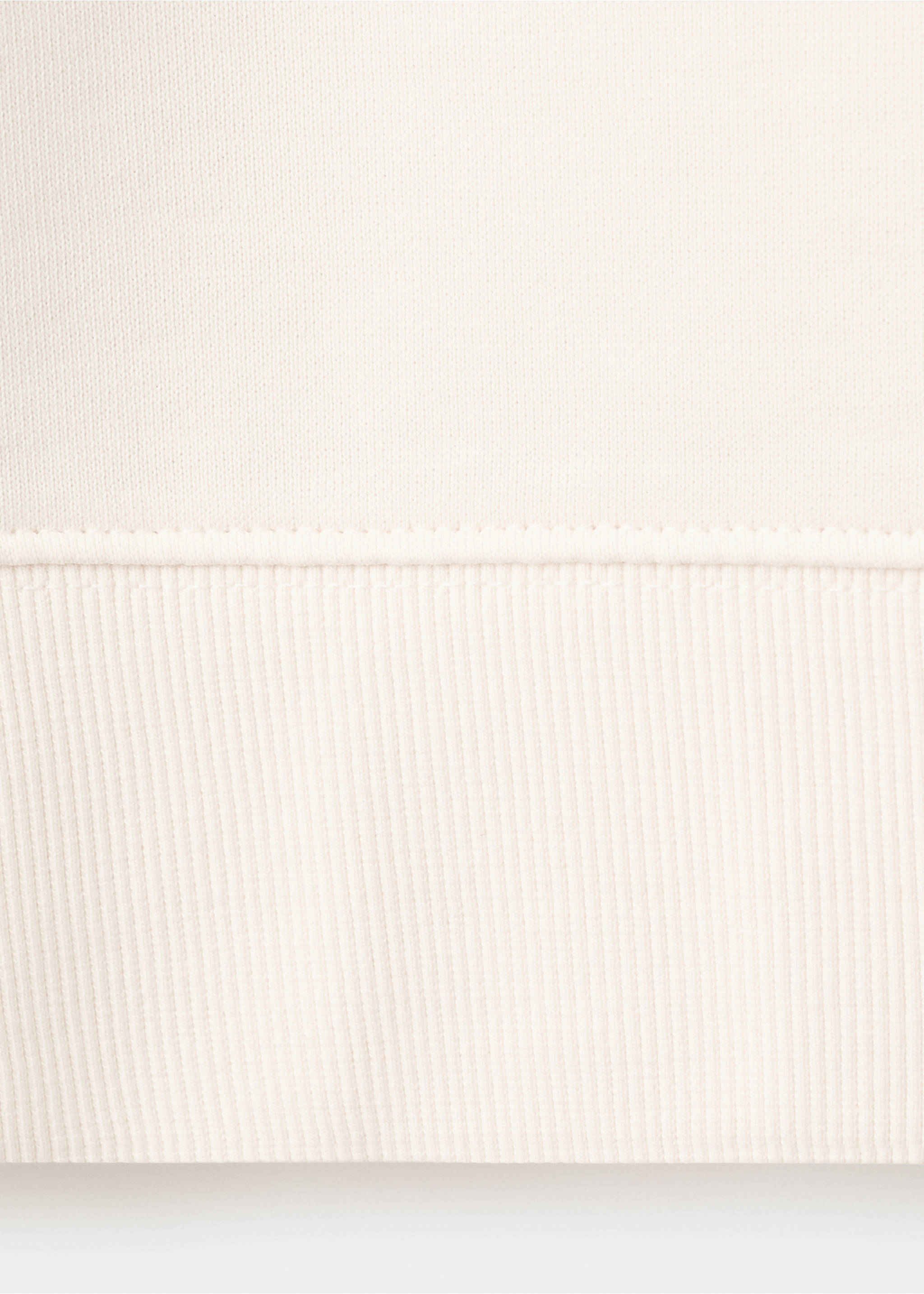 Sudadera cuello cremallera 100% algodón ligero - Detalle del artículo 0, Crudo. Ref: 27014433-00.