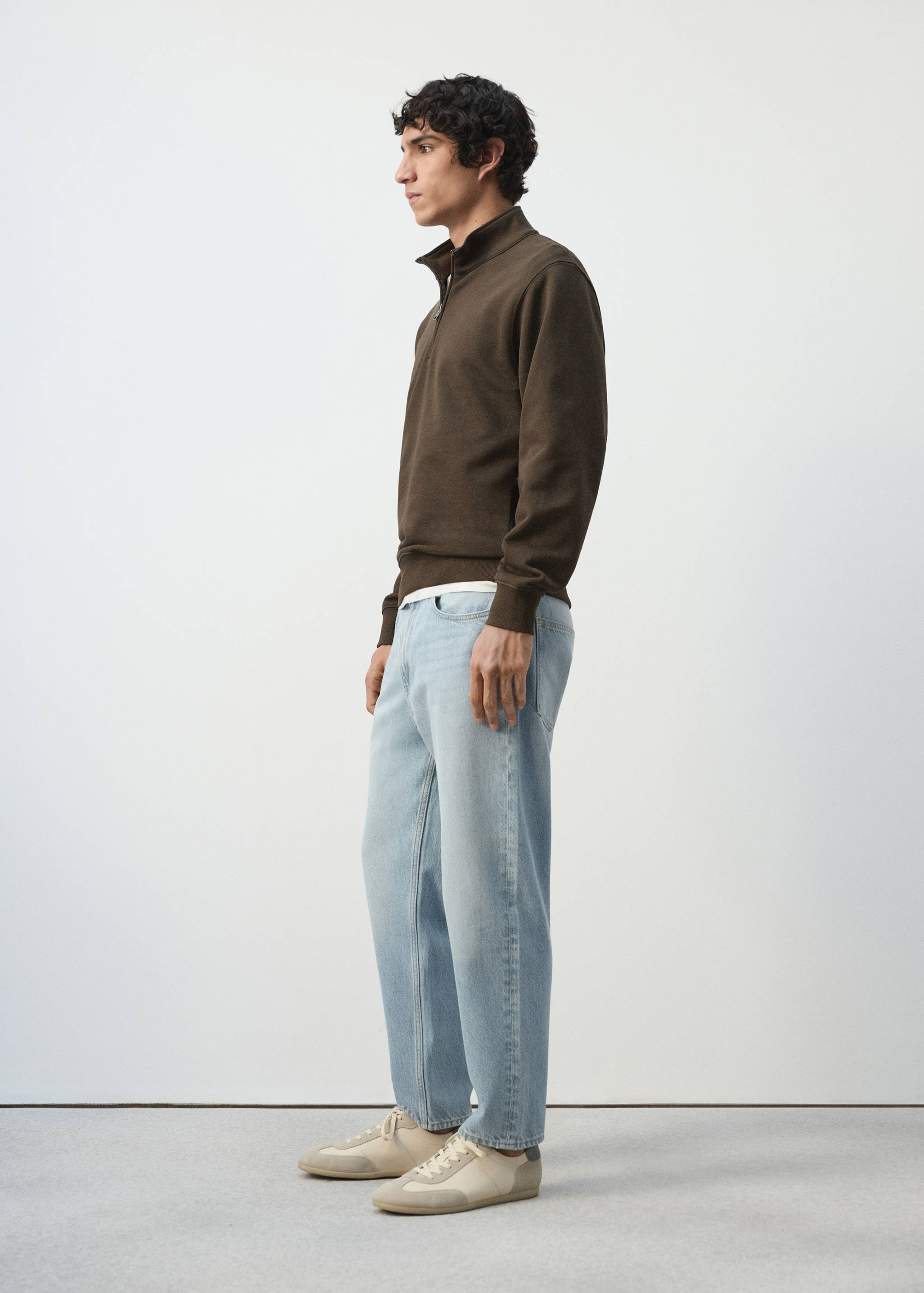 Sudadera cuello cremallera 100% algodón ligero - Detalle del artículo 2