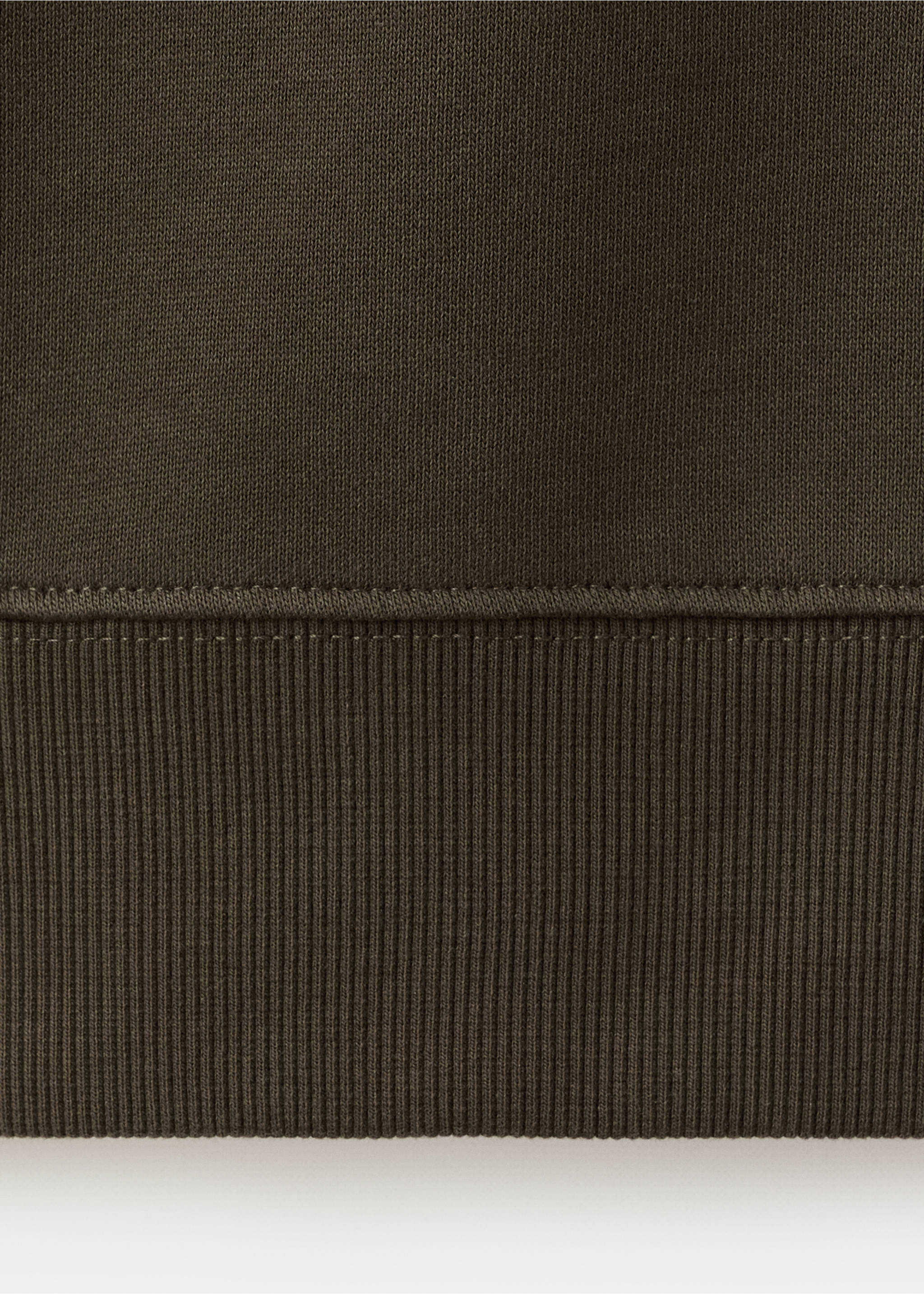 Sudadera cuello cremallera 100% algodón ligero - Detalle del artículo 0, Chocolate. Ref: 27014433-00.