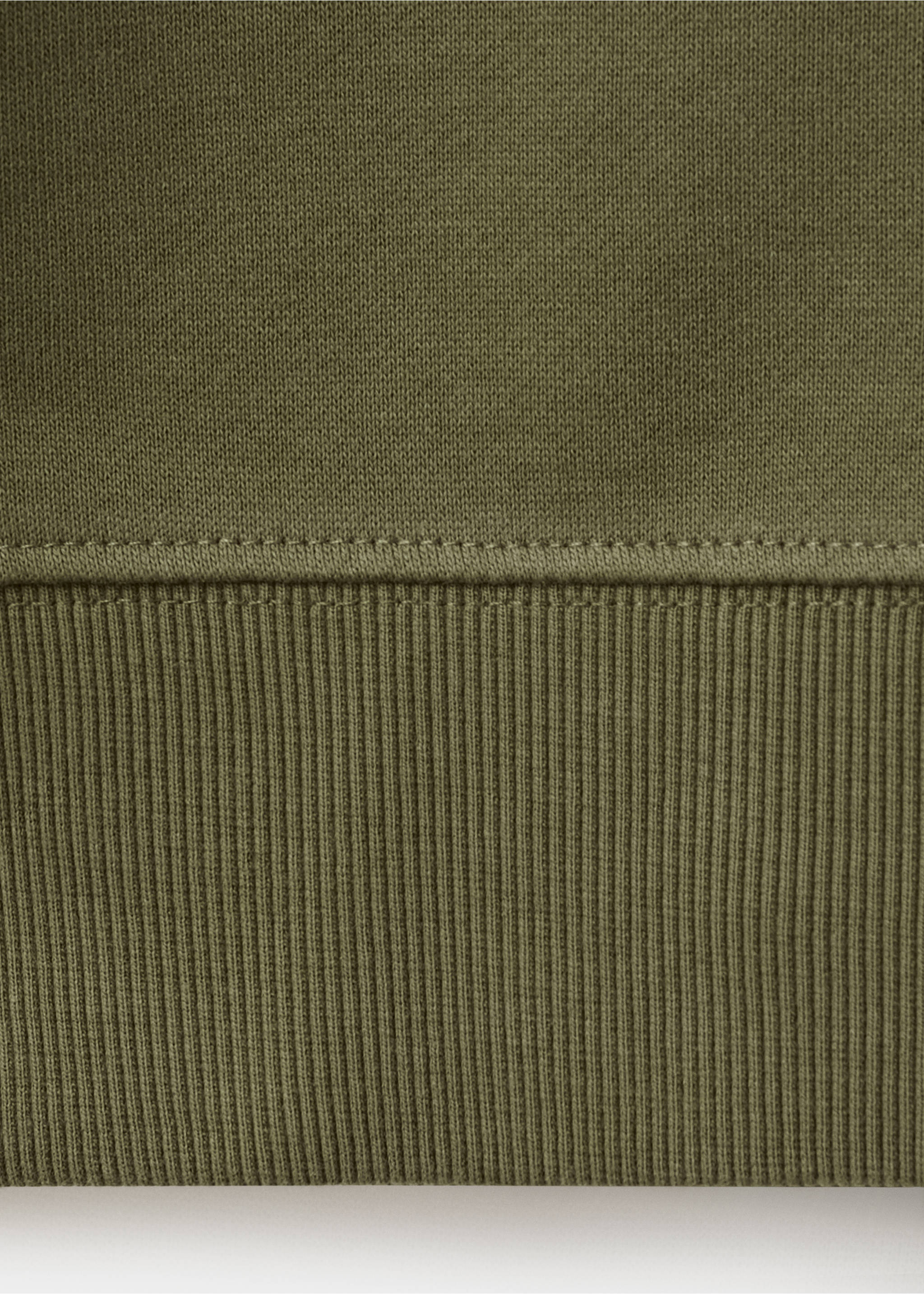 Sudadera cuello cremallera 100% algodón ligero - Detalle del artículo 0, Verde oscuro. Ref: 27014433-00.