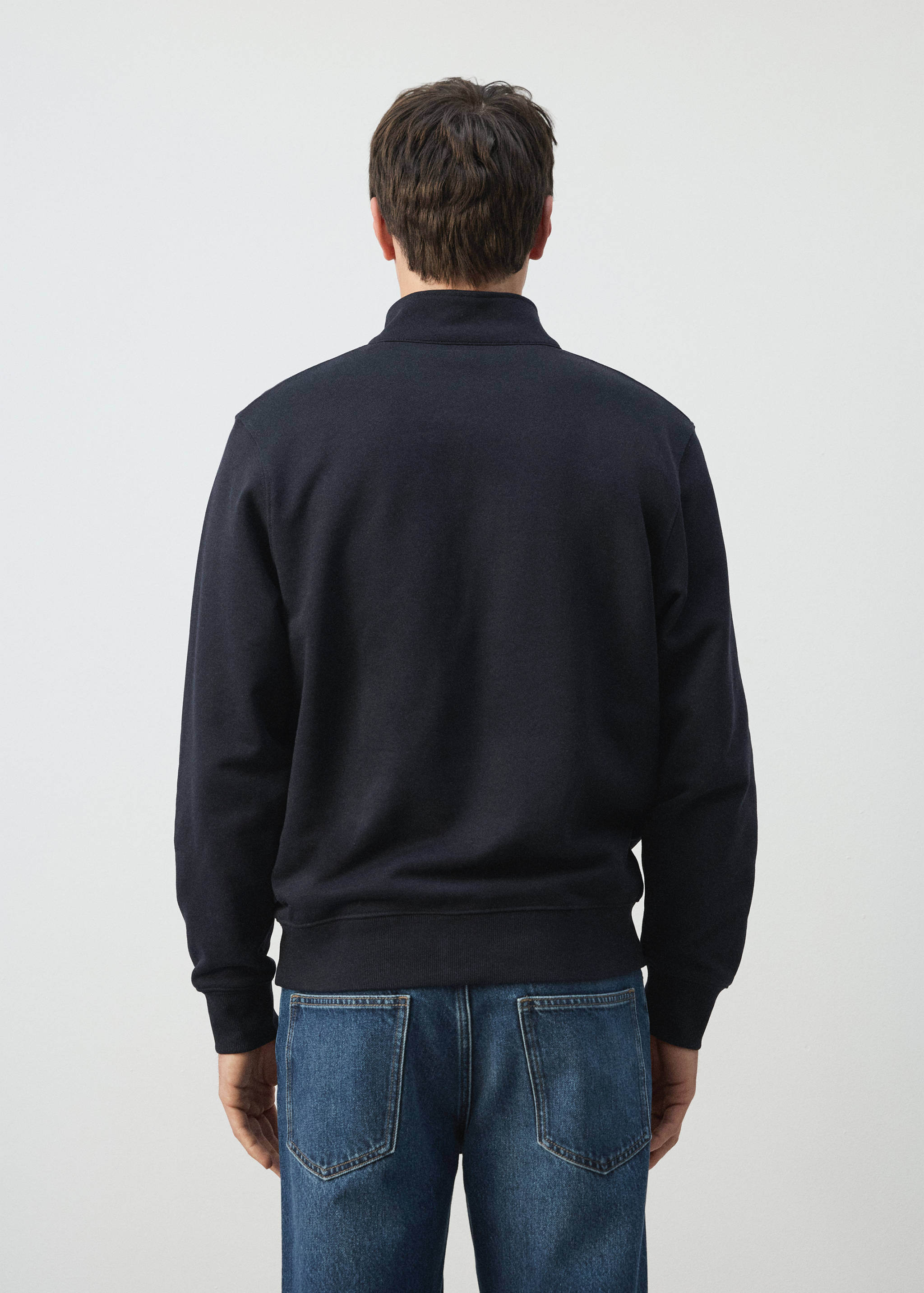 Sudadera cuello cremallera 100% algodón ligero - Reverso del artículo